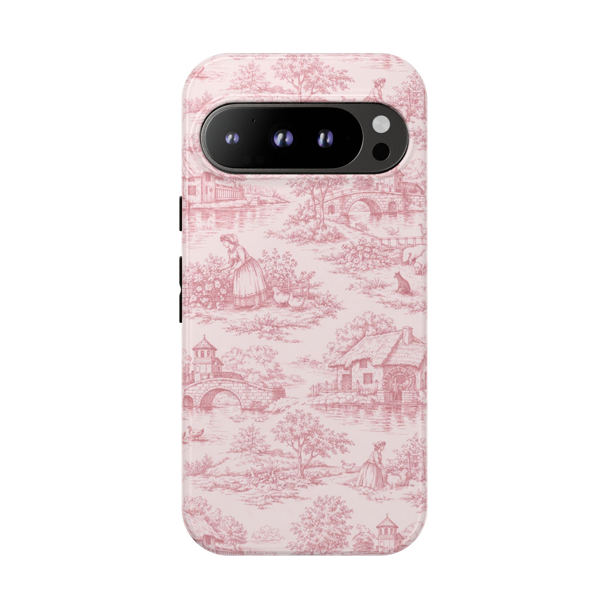 Le Hameau Pink Toile Phone Case — The Queen's Hamlet Pattern Tough Protective Case