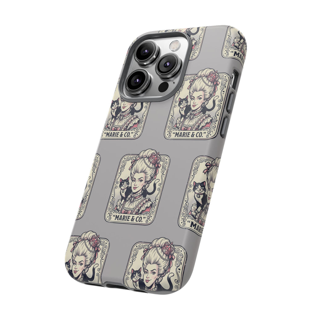 Marie Antoinette & Cat Pattern Tough Phone Case