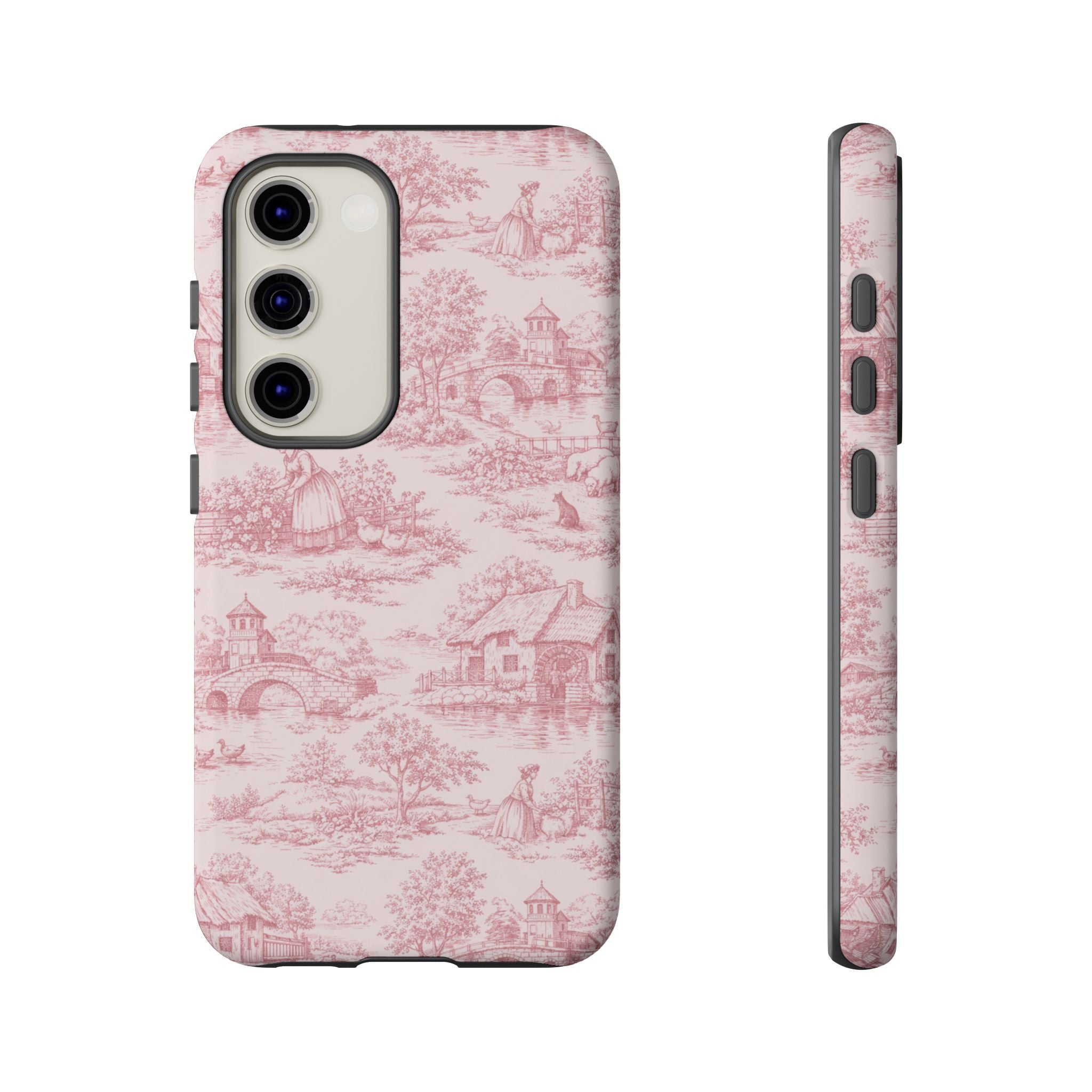 Le Hameau Pink Toile Phone Case — The Queen's Hamlet Pattern Tough Protective Case