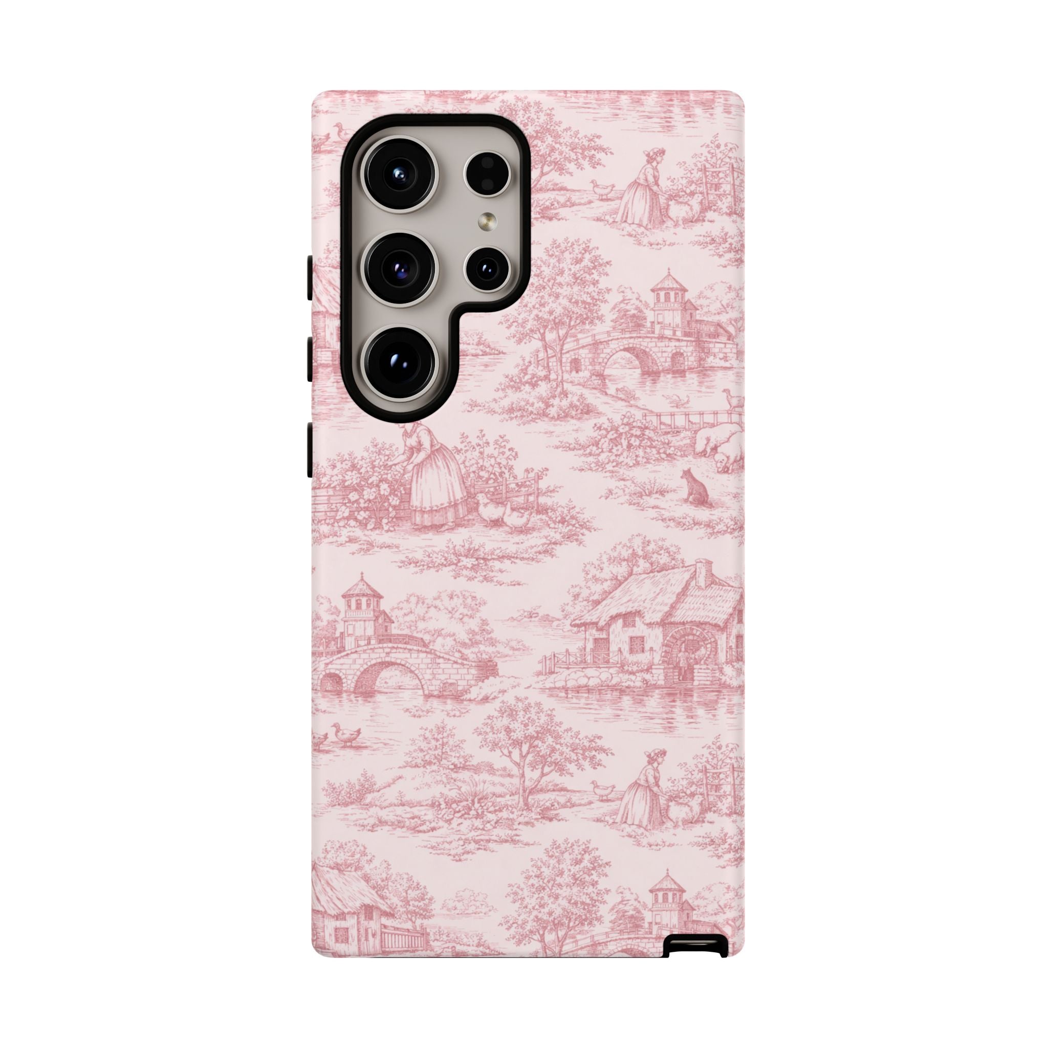 Le Hameau Pink Toile Phone Case — The Queen's Hamlet Pattern Tough Protective Case
