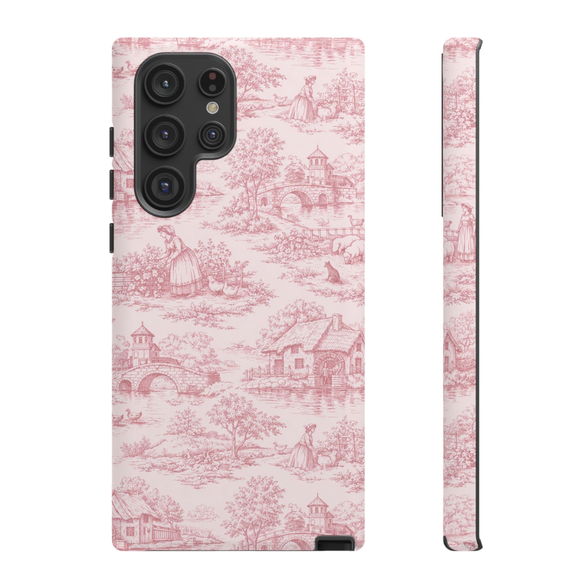 Le Hameau Pink Toile Phone Case — The Queen's Hamlet Pattern Tough Protective Case