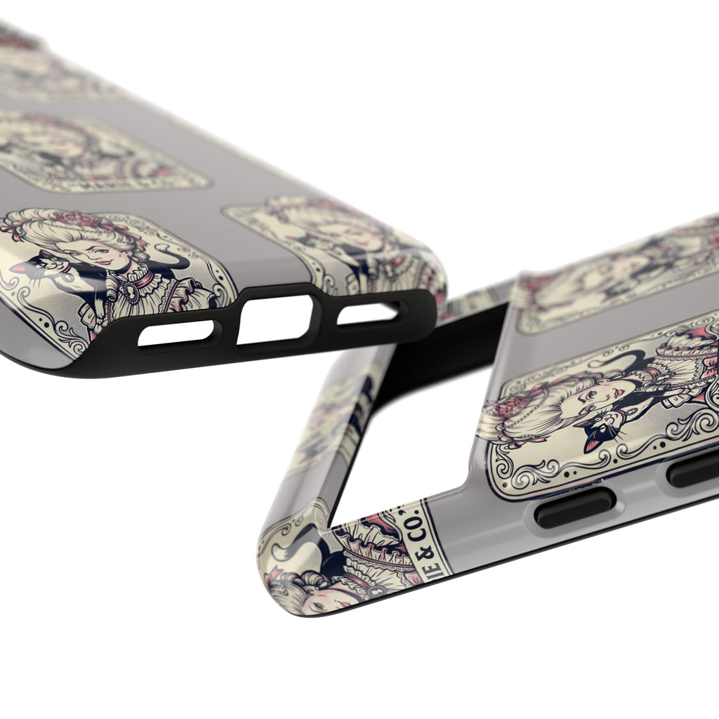 Marie Antoinette & Cat Pattern Tough Phone Case