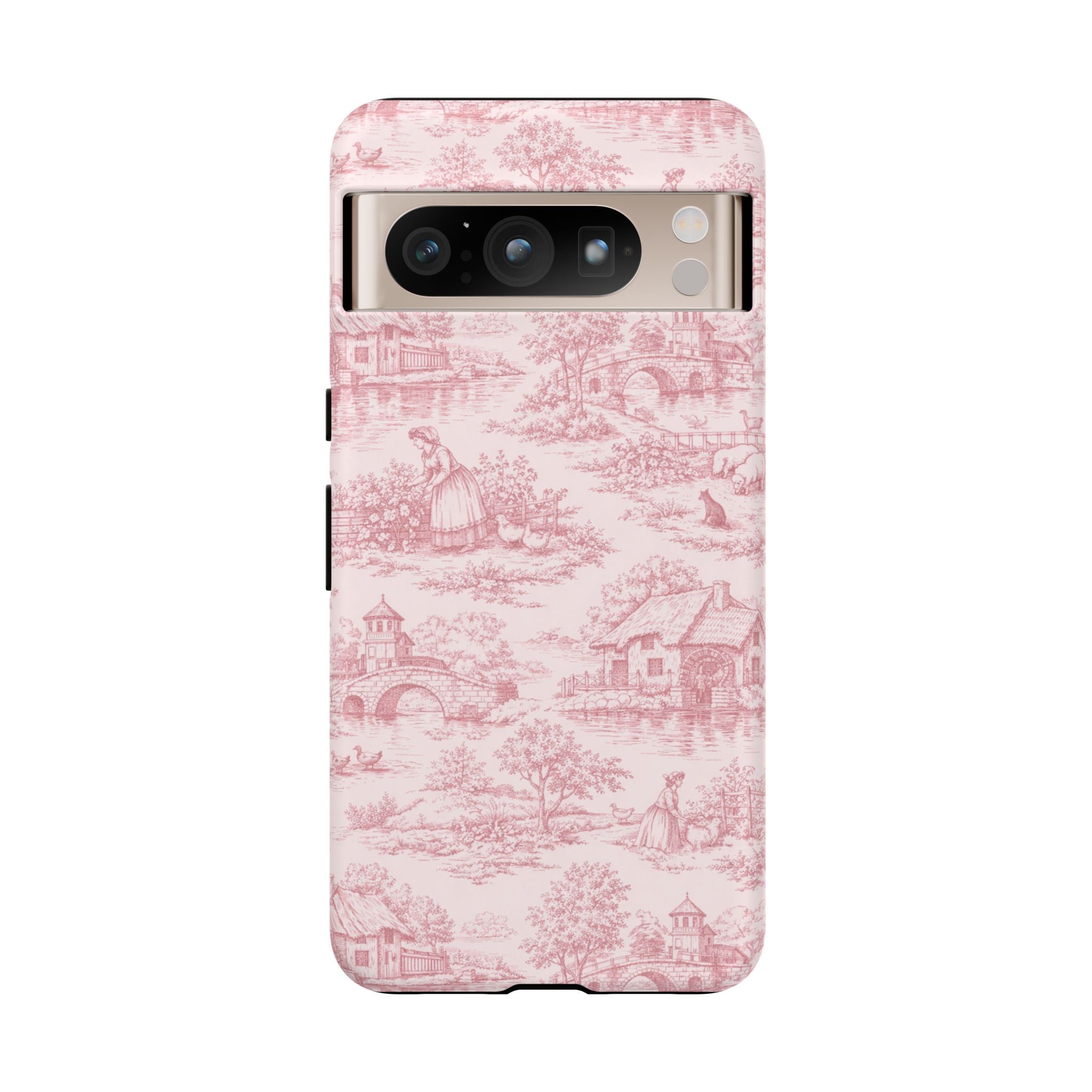 Le Hameau Pink Toile Phone Case — The Queen's Hamlet Pattern Tough Protective Case