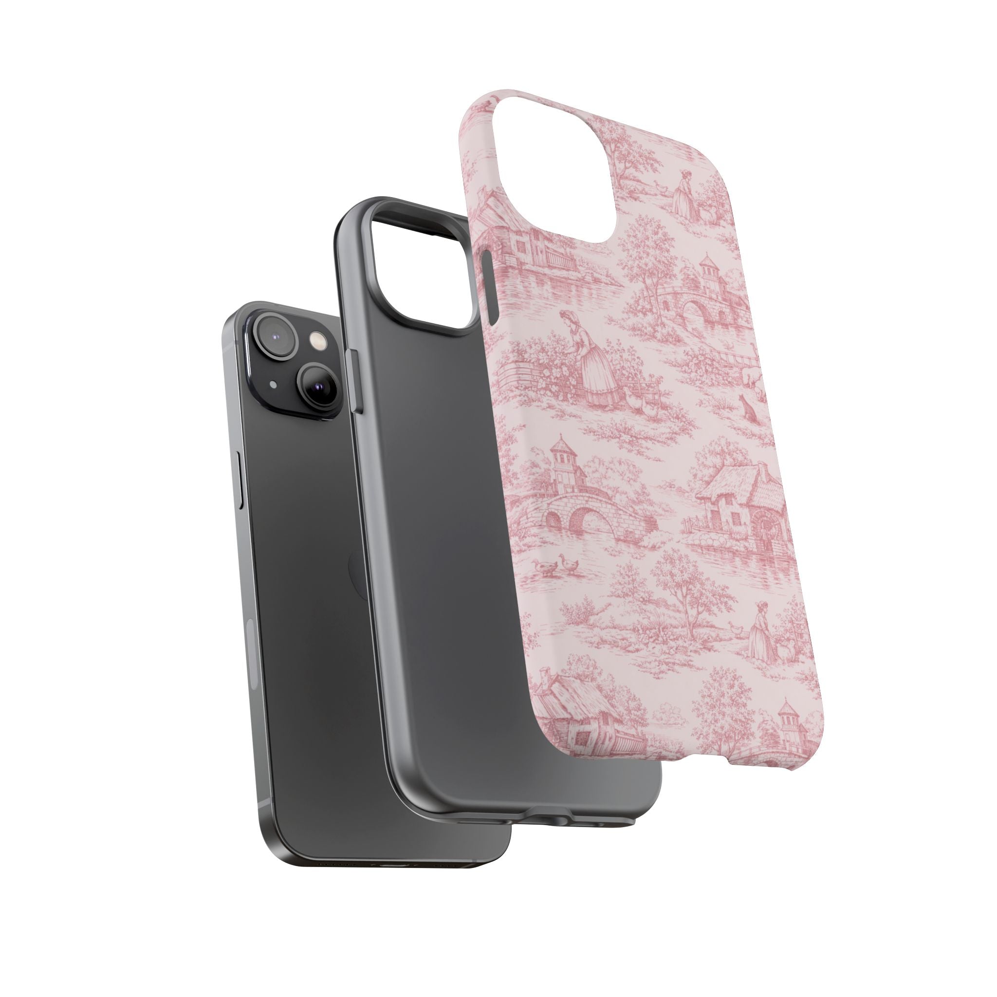 Le Hameau Pink Toile Phone Case — The Queen's Hamlet Pattern Tough Protective Case