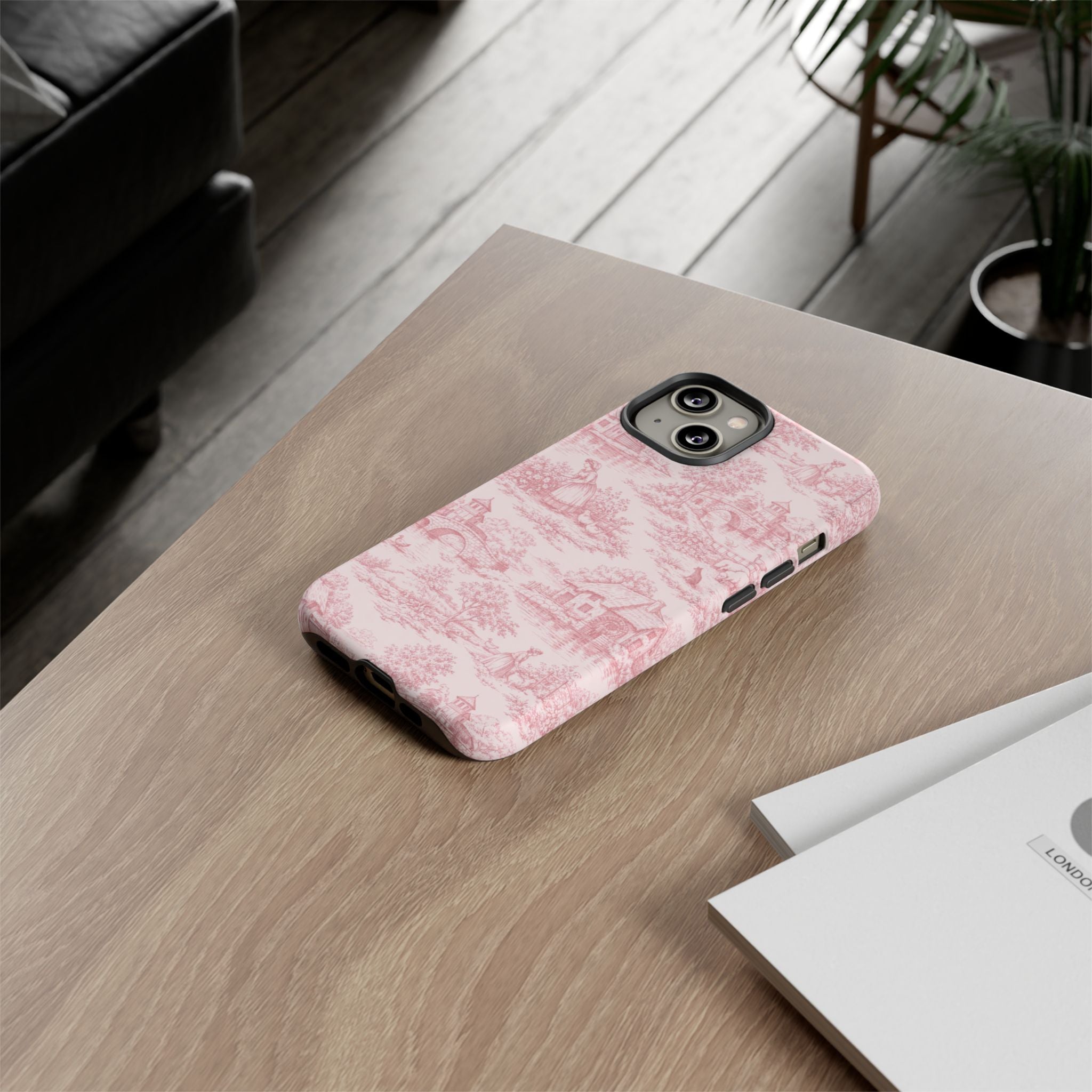 Le Hameau Pink Toile Phone Case — The Queen's Hamlet Pattern Tough Protective Case