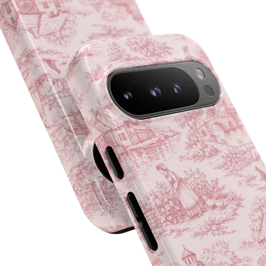 Le Hameau Pink Toile Phone Case — The Queen's Hamlet Pattern Tough Protective Case