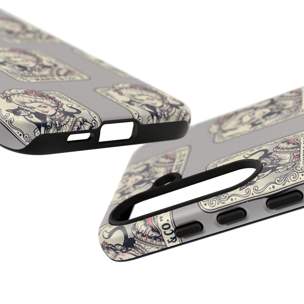 Marie Antoinette & Cat Pattern Tough Phone Case