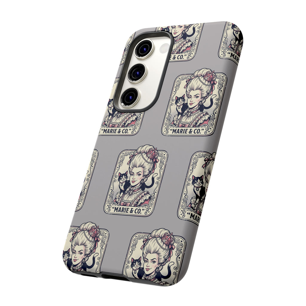 Marie Antoinette & Cat Pattern Tough Phone Case