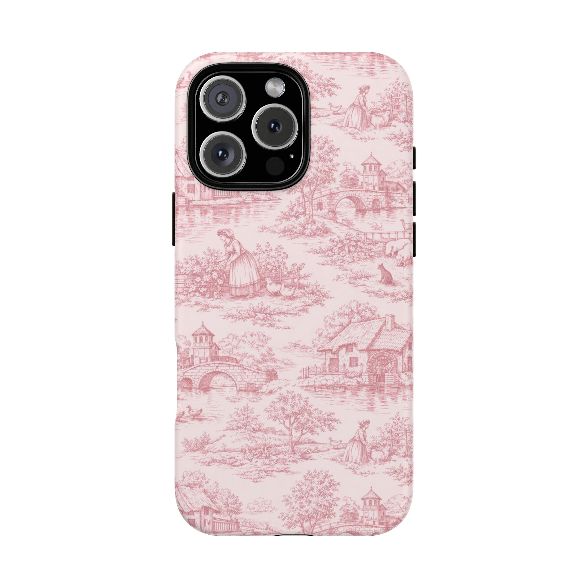 Le Hameau Pink Toile Phone Case — The Queen's Hamlet Pattern Tough Protective Case