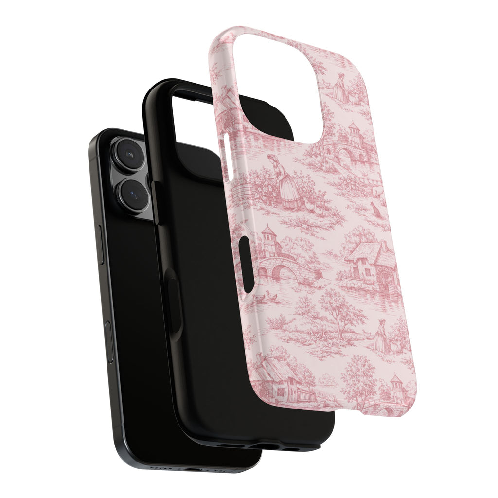 Le Hameau Pink Toile Phone Case — The Queen's Hamlet Pattern Tough Protective Case