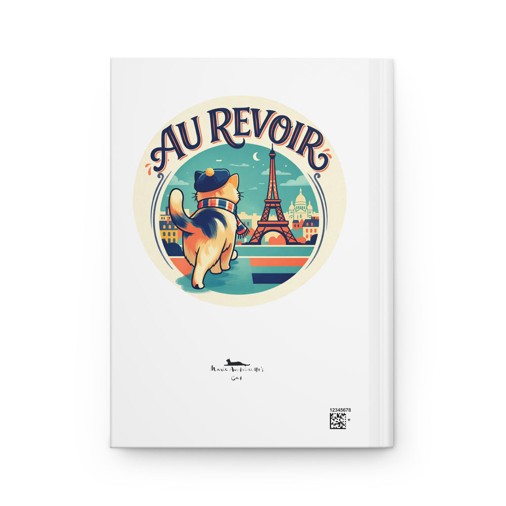 Back Cover of Bonjour Au Revoir Cat Journal | My French Journal Hardcover-White