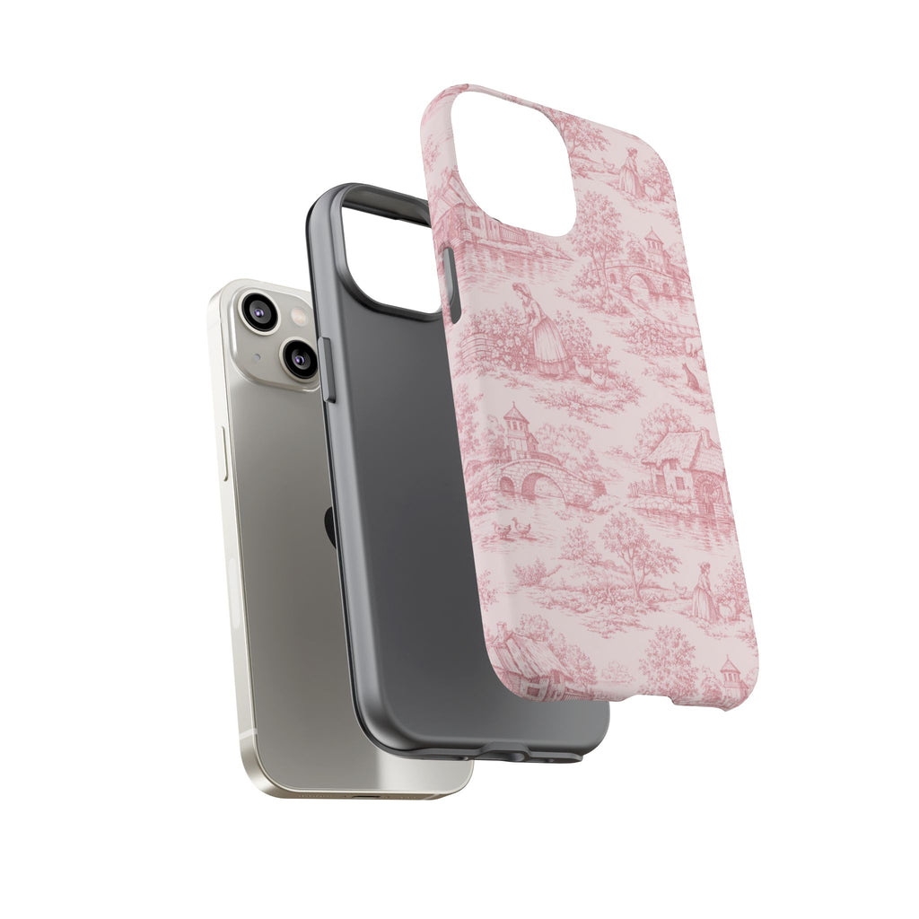 Le Hameau Pink Toile Phone Case — The Queen's Hamlet Pattern Tough Protective Case