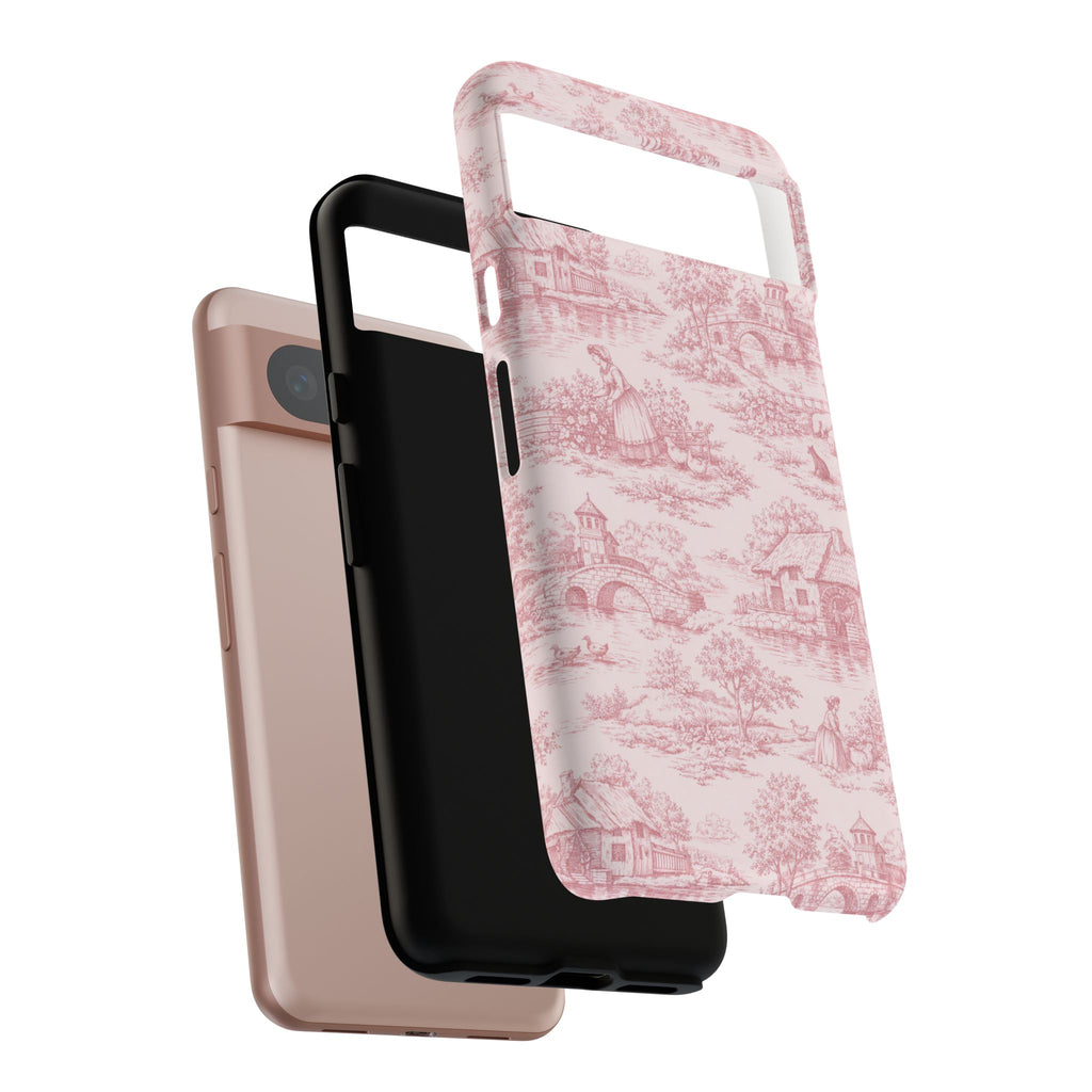Le Hameau Pink Toile Phone Case — The Queen's Hamlet Pattern Tough Protective Case