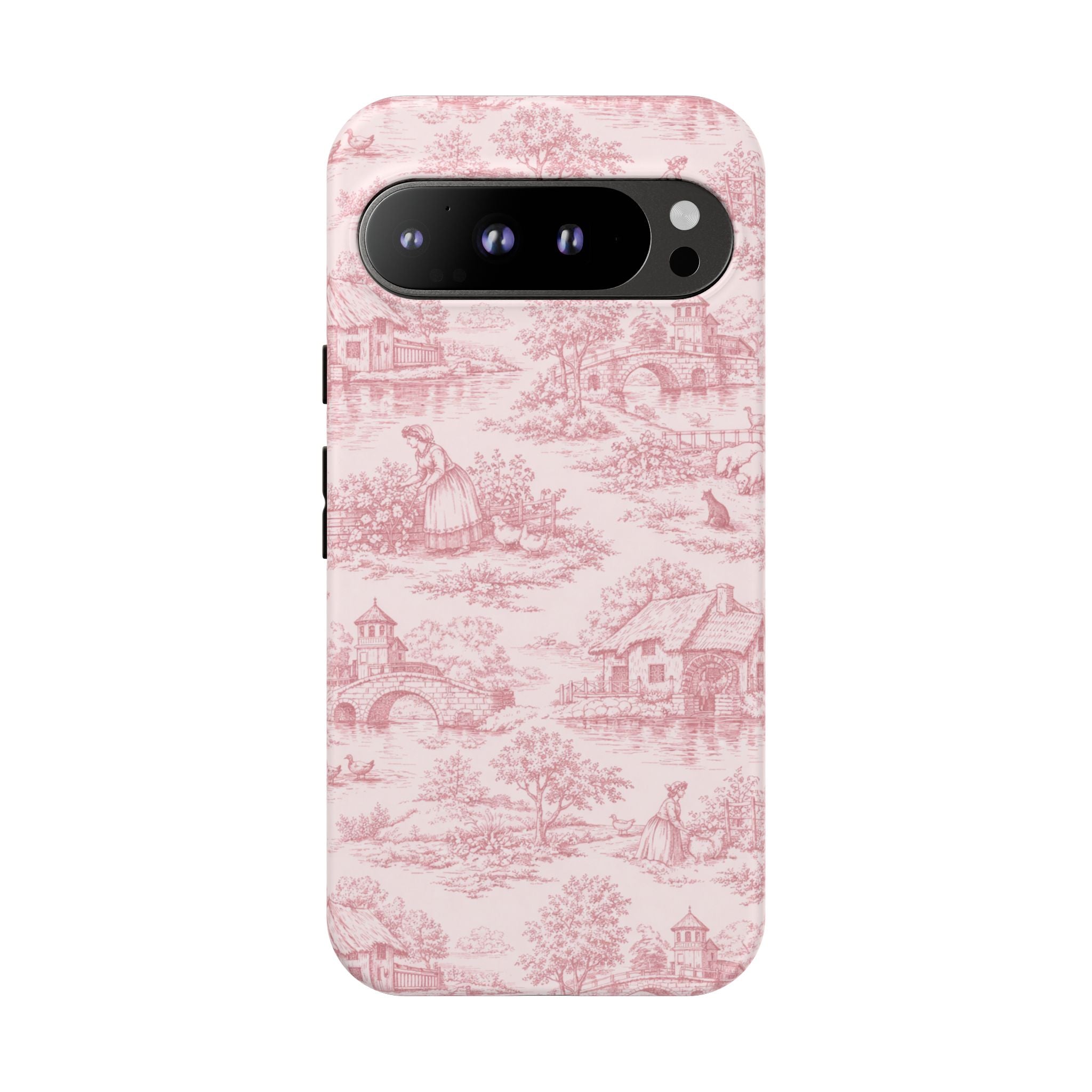 Le Hameau Pink Toile Phone Case — The Queen's Hamlet Pattern Tough Protective Case