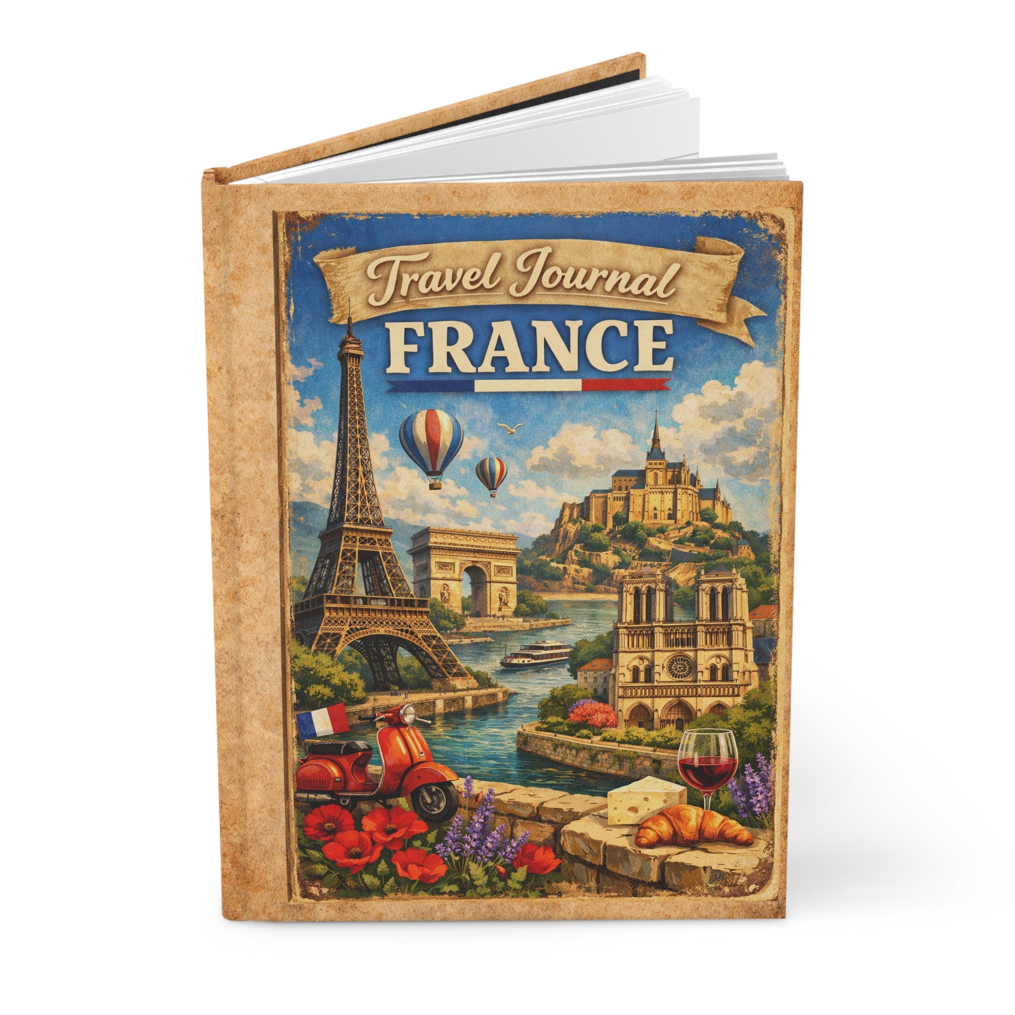 France Travel Journal Hardcover