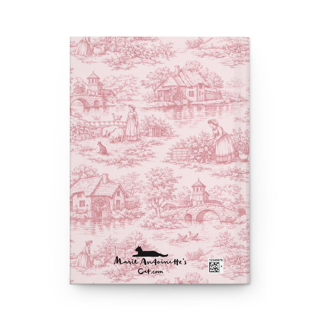 Back view of Pink Toile Hardcover Journal — 'Mon Petit Journal' Le Hameau de la Reine Notebook