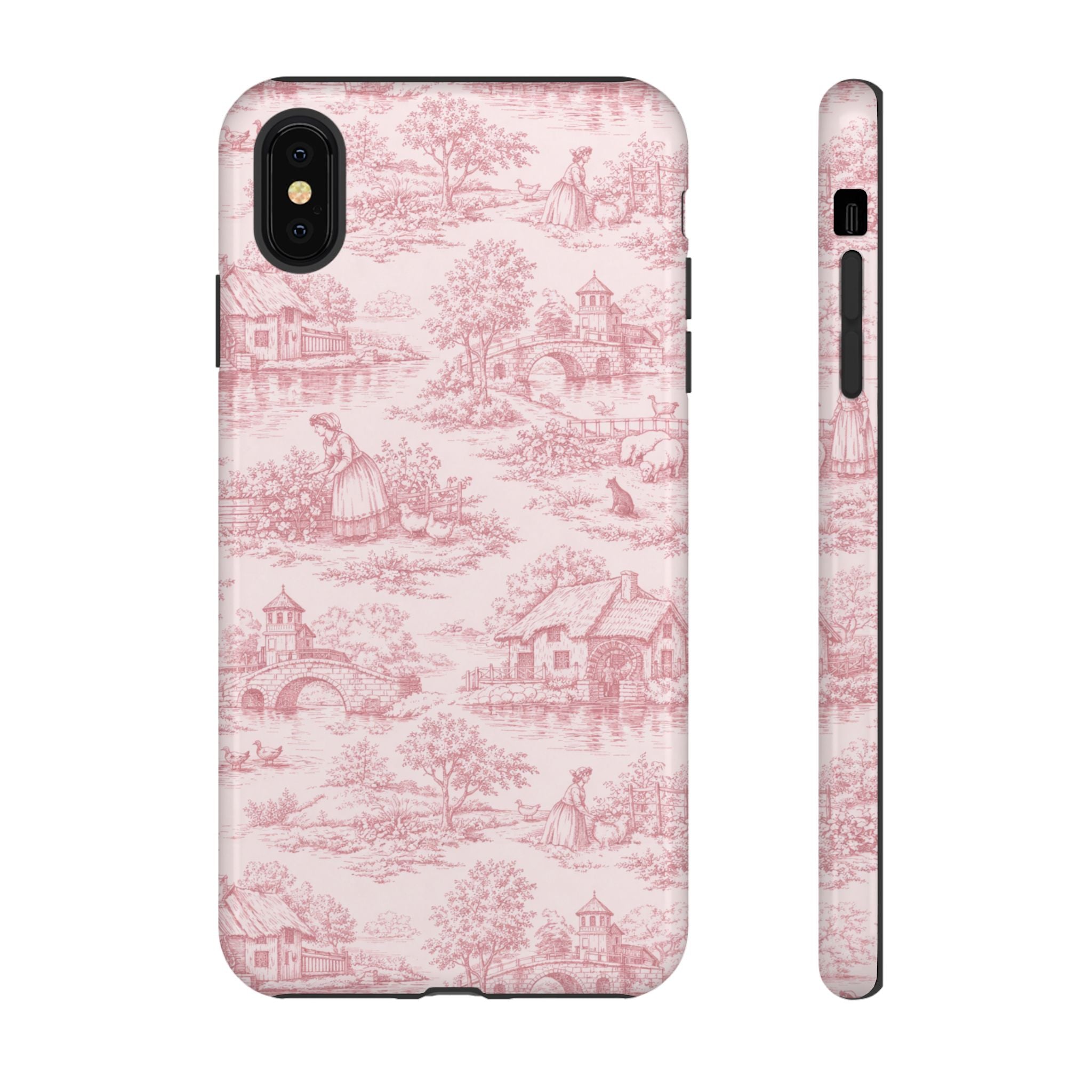 Le Hameau Pink Toile Phone Case — The Queen's Hamlet Pattern Tough Protective Case
