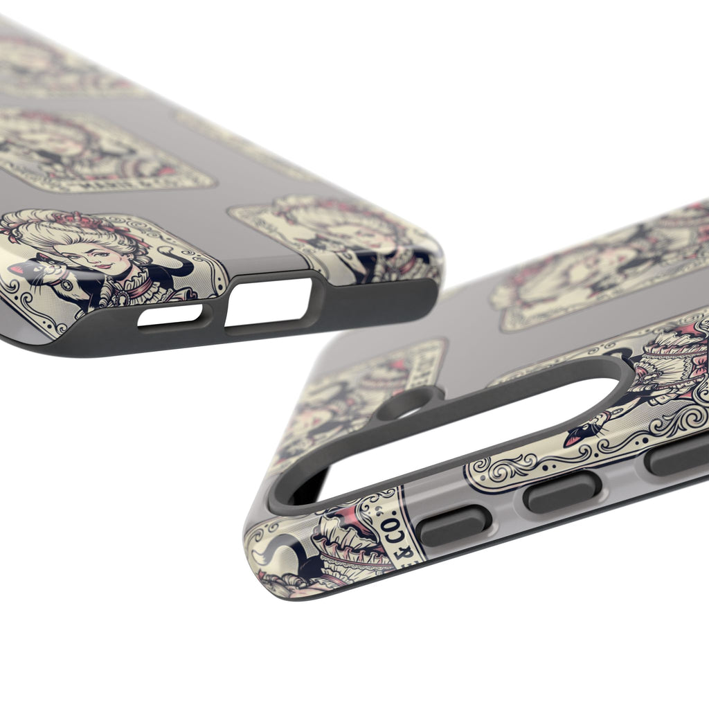 Marie Antoinette & Cat Pattern Tough Phone Case