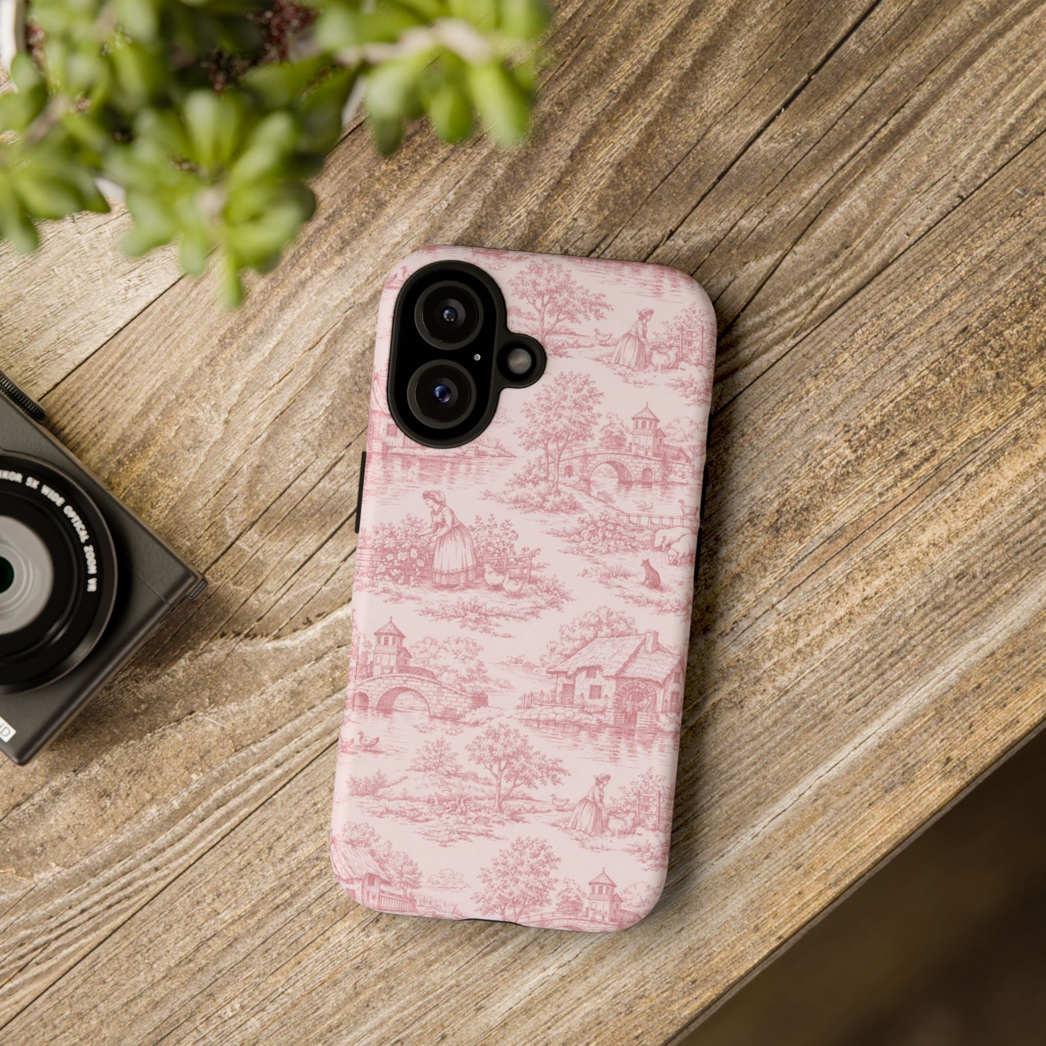 Le Hameau Pink Toile Phone Case — The Queen's Hamlet Pattern Tough Protective Case