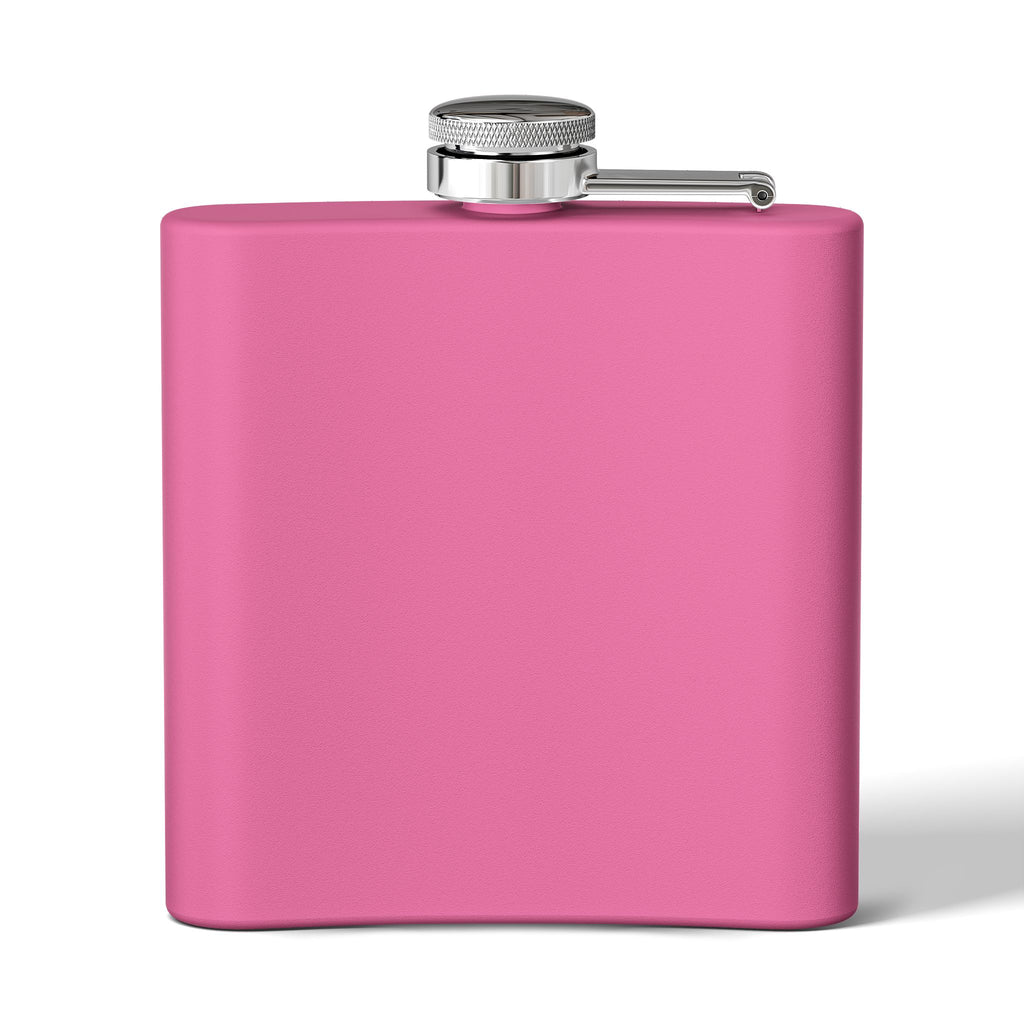 Back of hot pink flask with a cat tea party scene at Versailles
