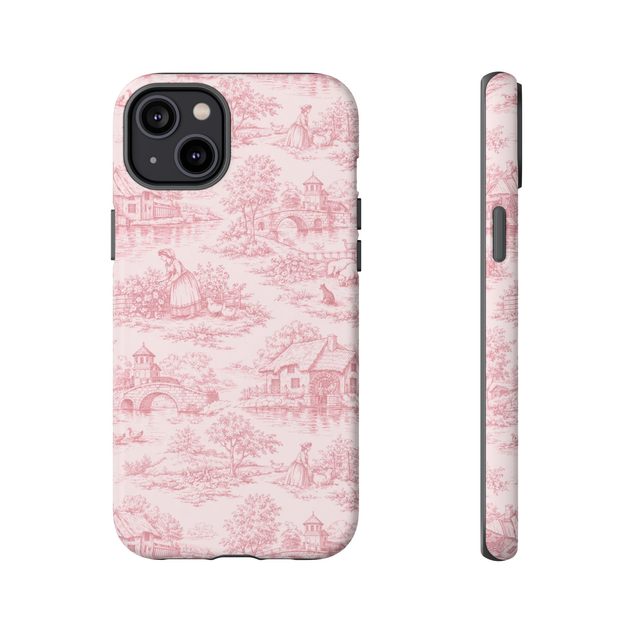 Le Hameau Pink Toile Phone Case — The Queen's Hamlet Pattern Tough Protective Case