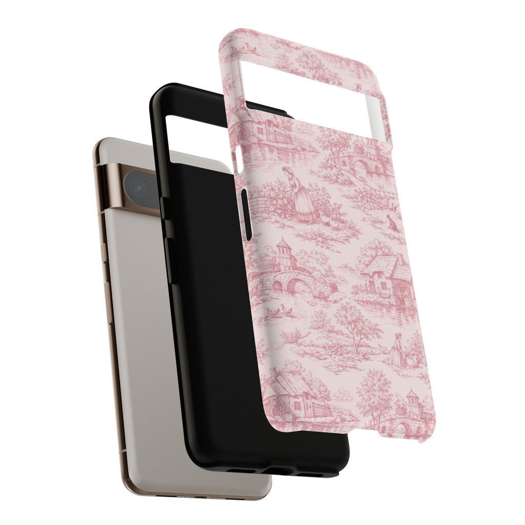 Le Hameau Pink Toile Phone Case — The Queen's Hamlet Pattern Tough Protective Case