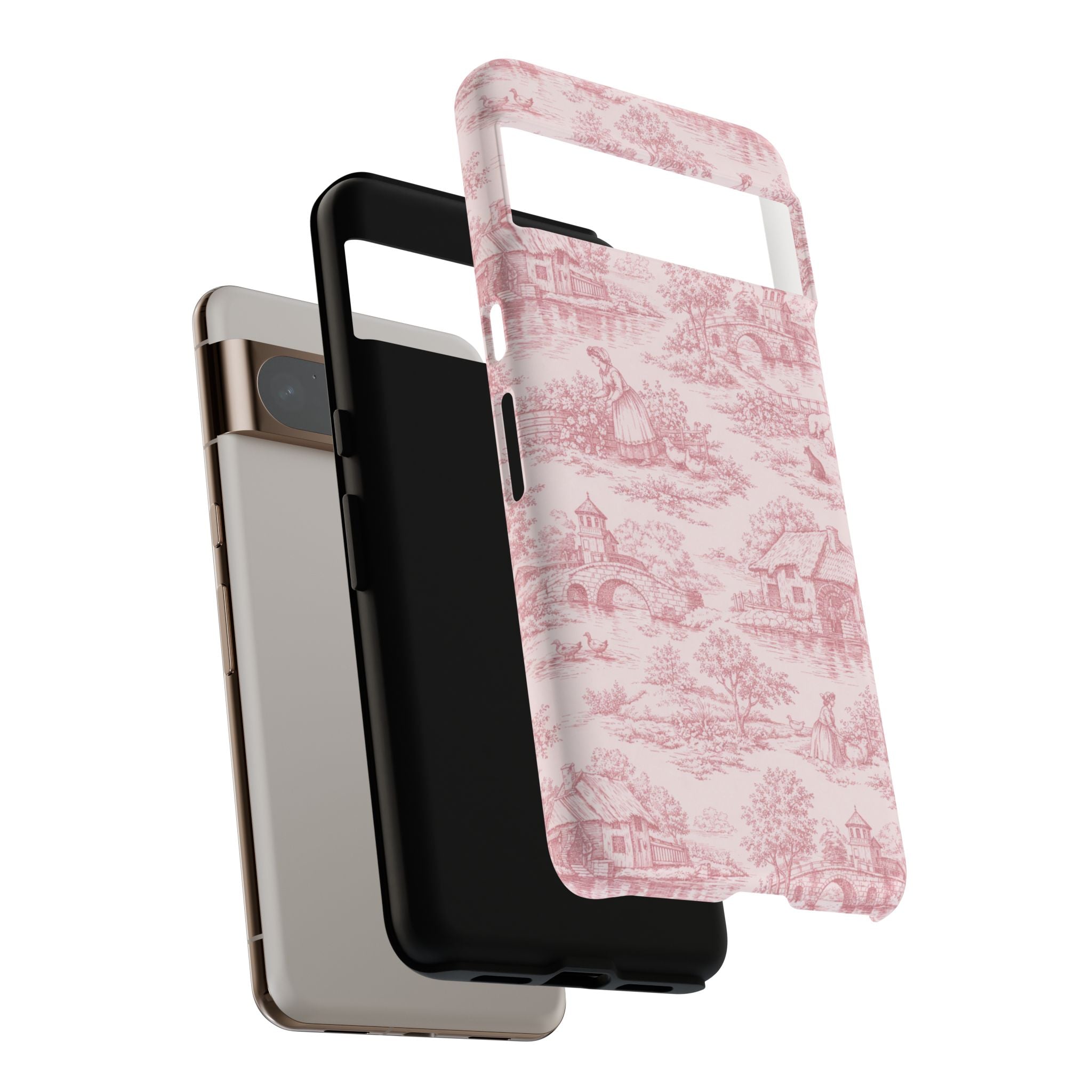 Le Hameau Pink Toile Phone Case — The Queen's Hamlet Pattern Tough Protective Case