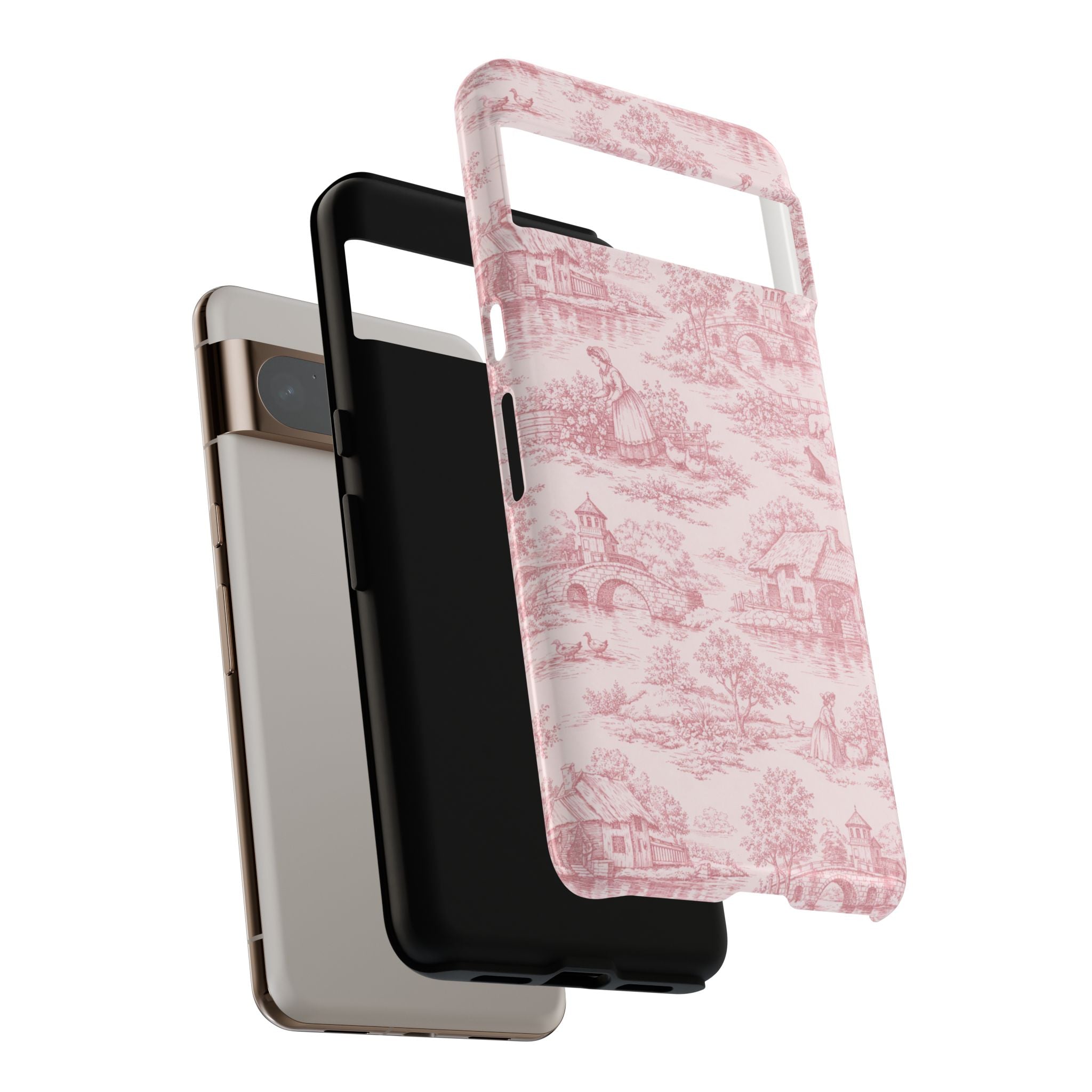 Le Hameau Pink Toile Phone Case — The Queen's Hamlet Pattern Tough Protective Case