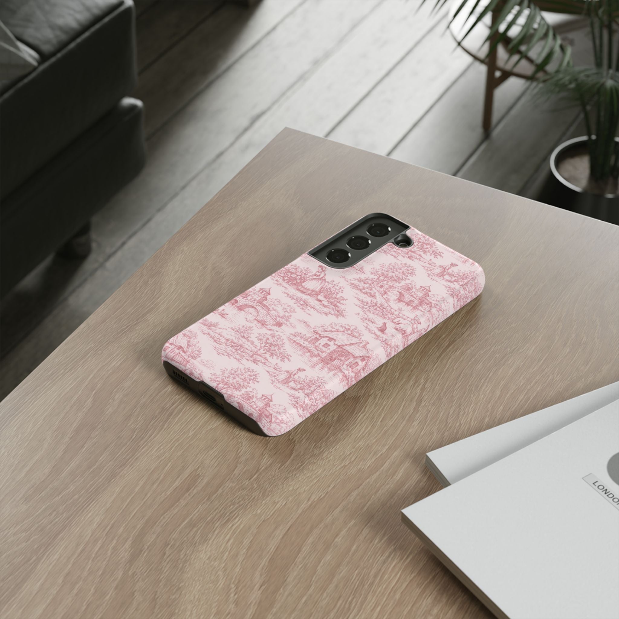 Le Hameau Pink Toile Phone Case — The Queen's Hamlet Pattern Tough Protective Case