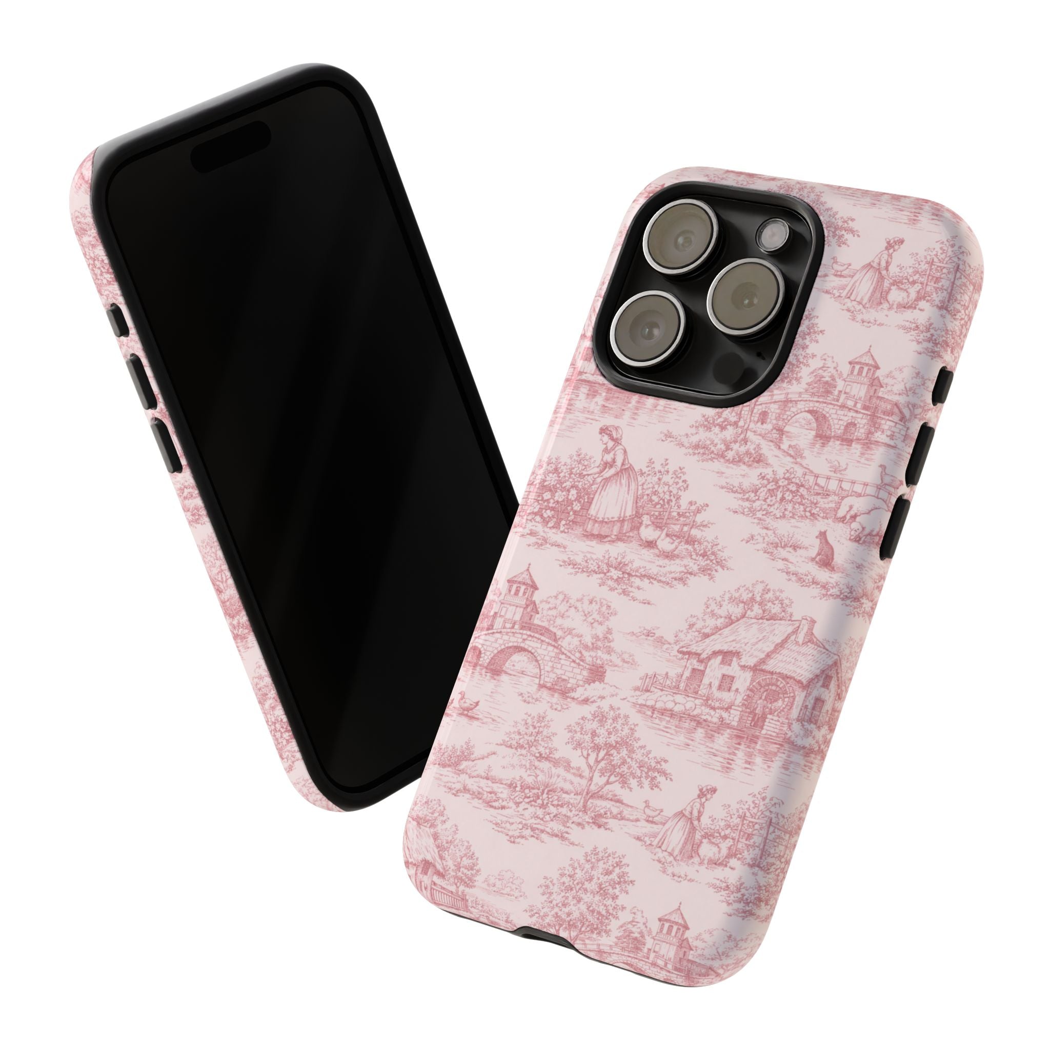Le Hameau Pink Toile Phone Case — The Queen's Hamlet Pattern Tough Protective Case