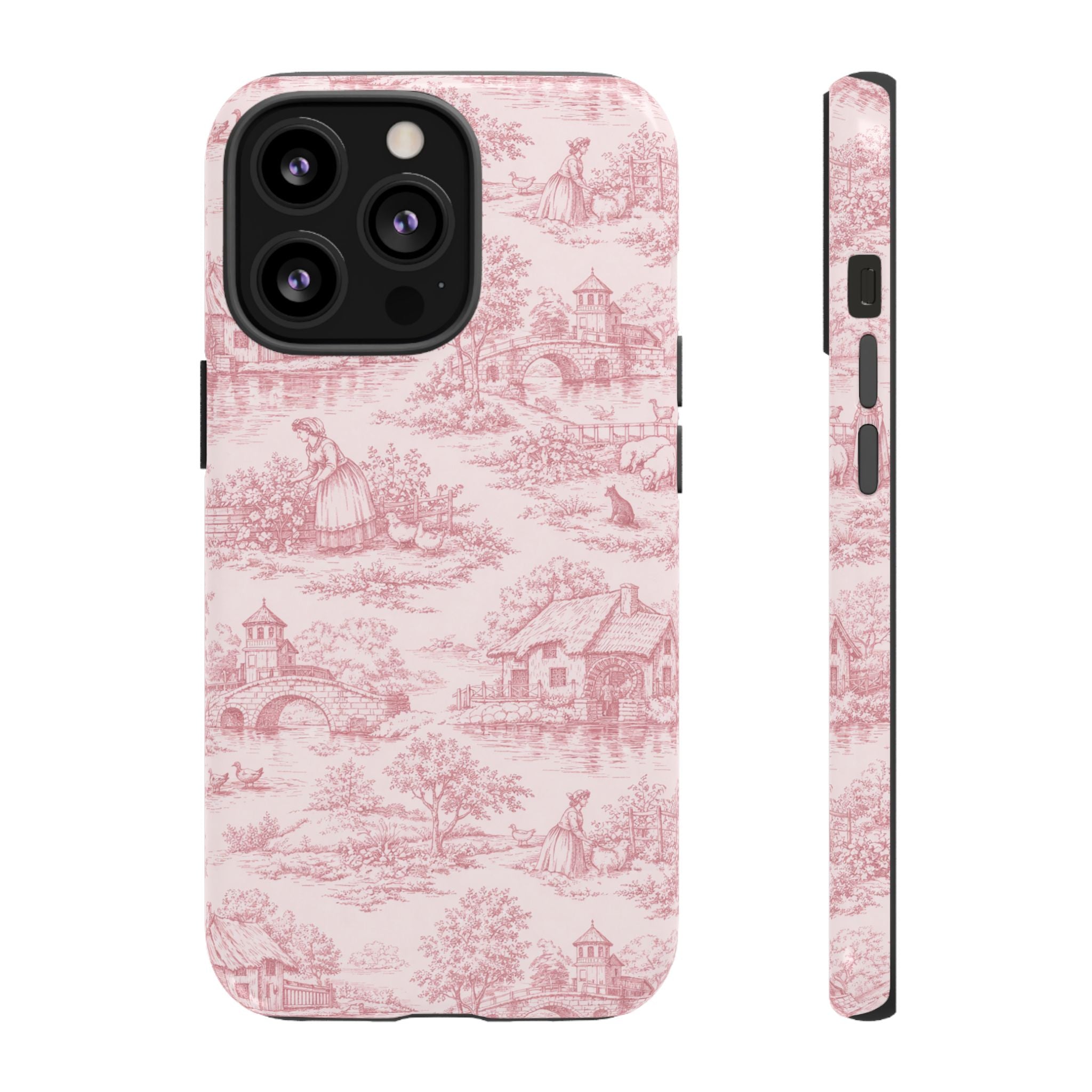 Le Hameau Pink Toile Phone Case — The Queen's Hamlet Pattern Tough Protective Case