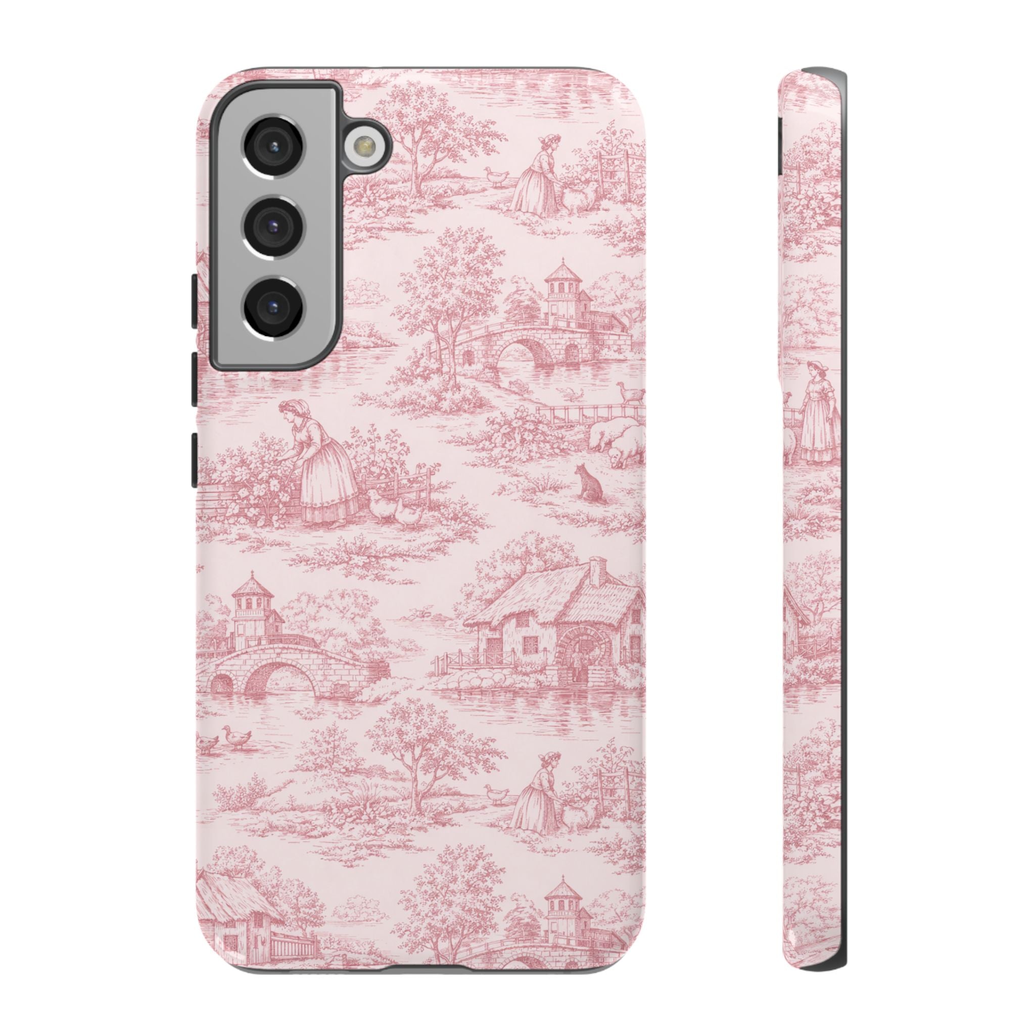Le Hameau Pink Toile Phone Case — The Queen's Hamlet Pattern Tough Protective Case