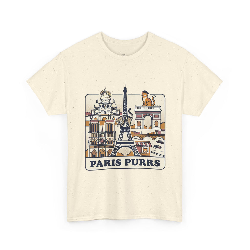 Paris Purrs Tee | Eiffel Tower Cat Illustration, Paris Landmarks Shirt