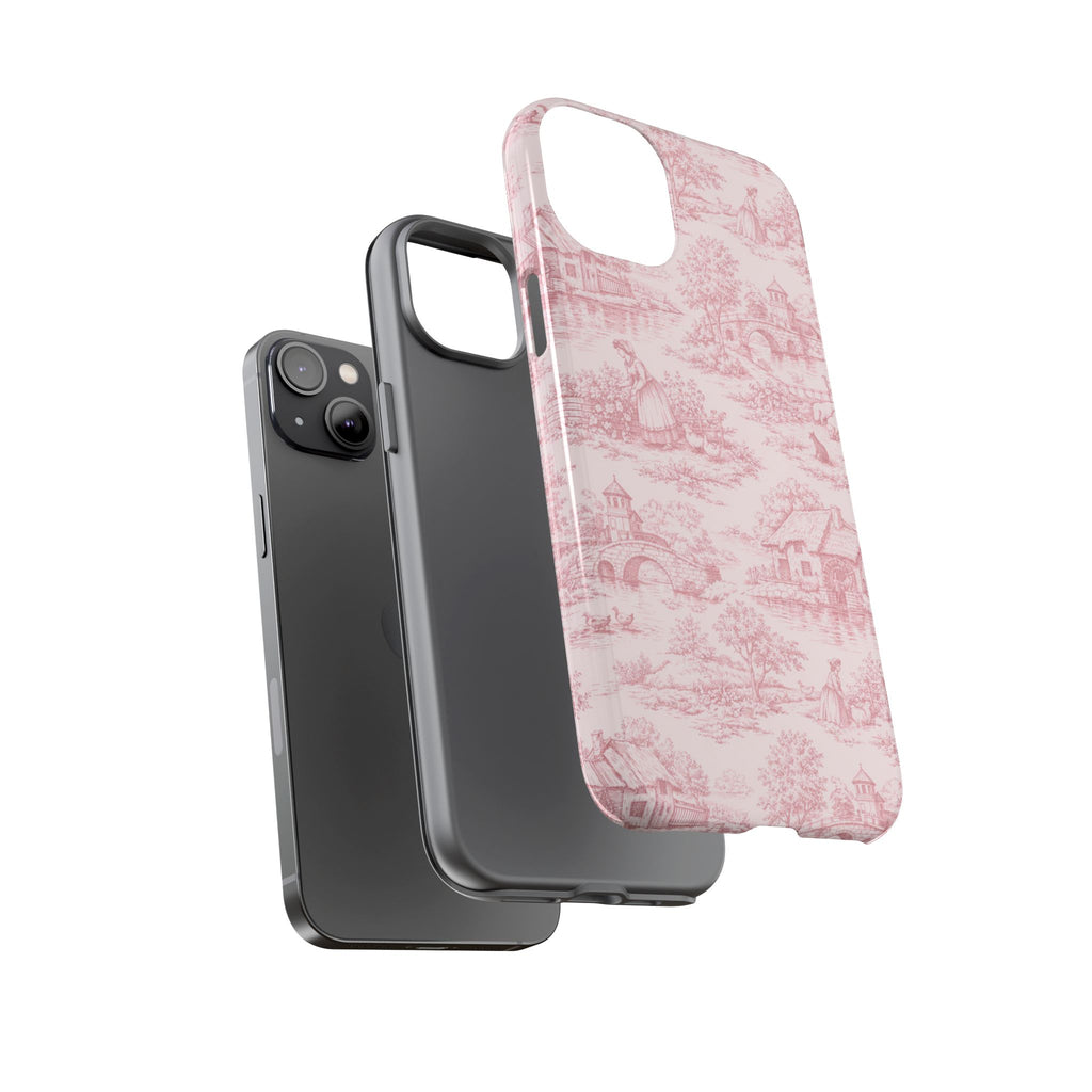 Le Hameau Pink Toile Phone Case — The Queen's Hamlet Pattern Tough Protective Case