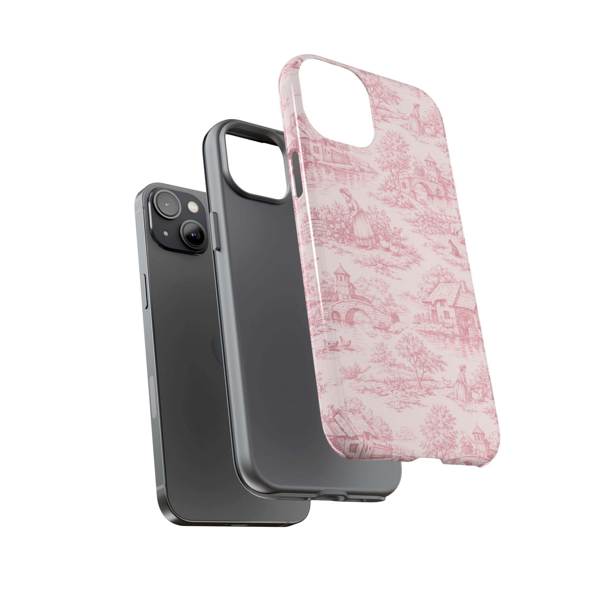 Le Hameau Pink Toile Phone Case — The Queen's Hamlet Pattern Tough Protective Case