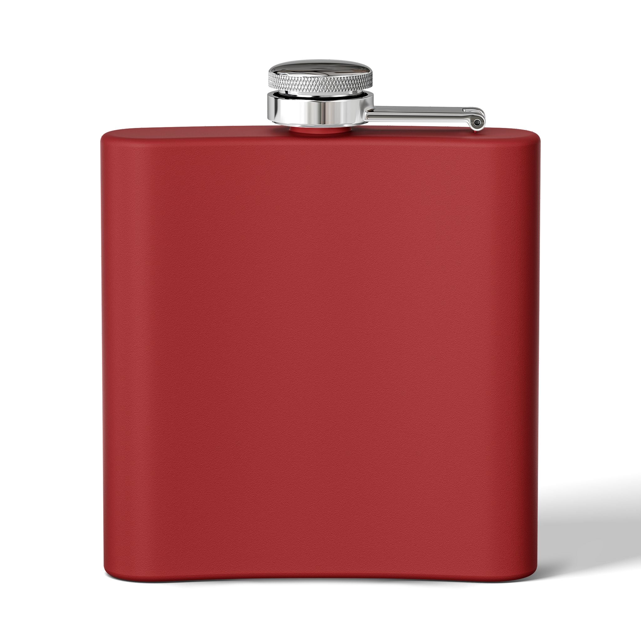 Back view of dark red flask with a cat tea party scene at Versailles