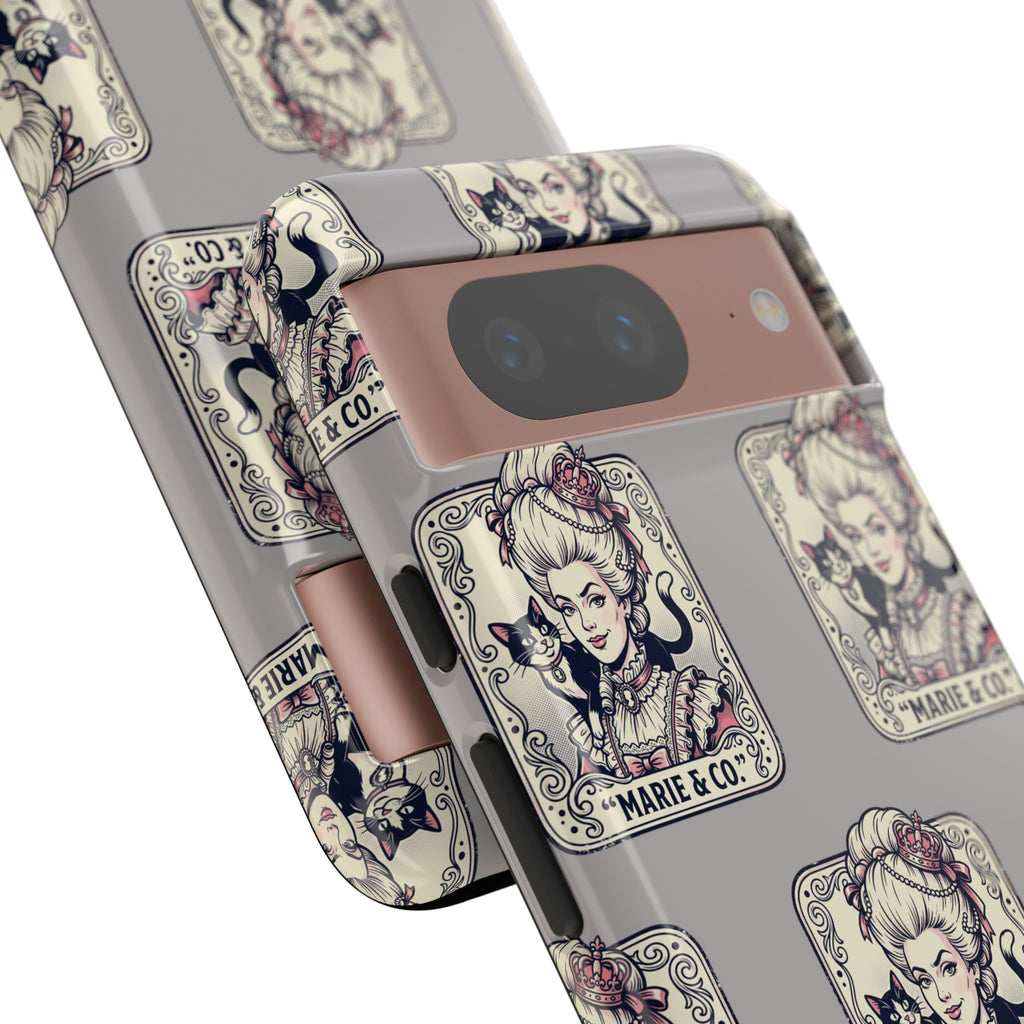 Marie Antoinette & Cat Pattern Tough Phone Case