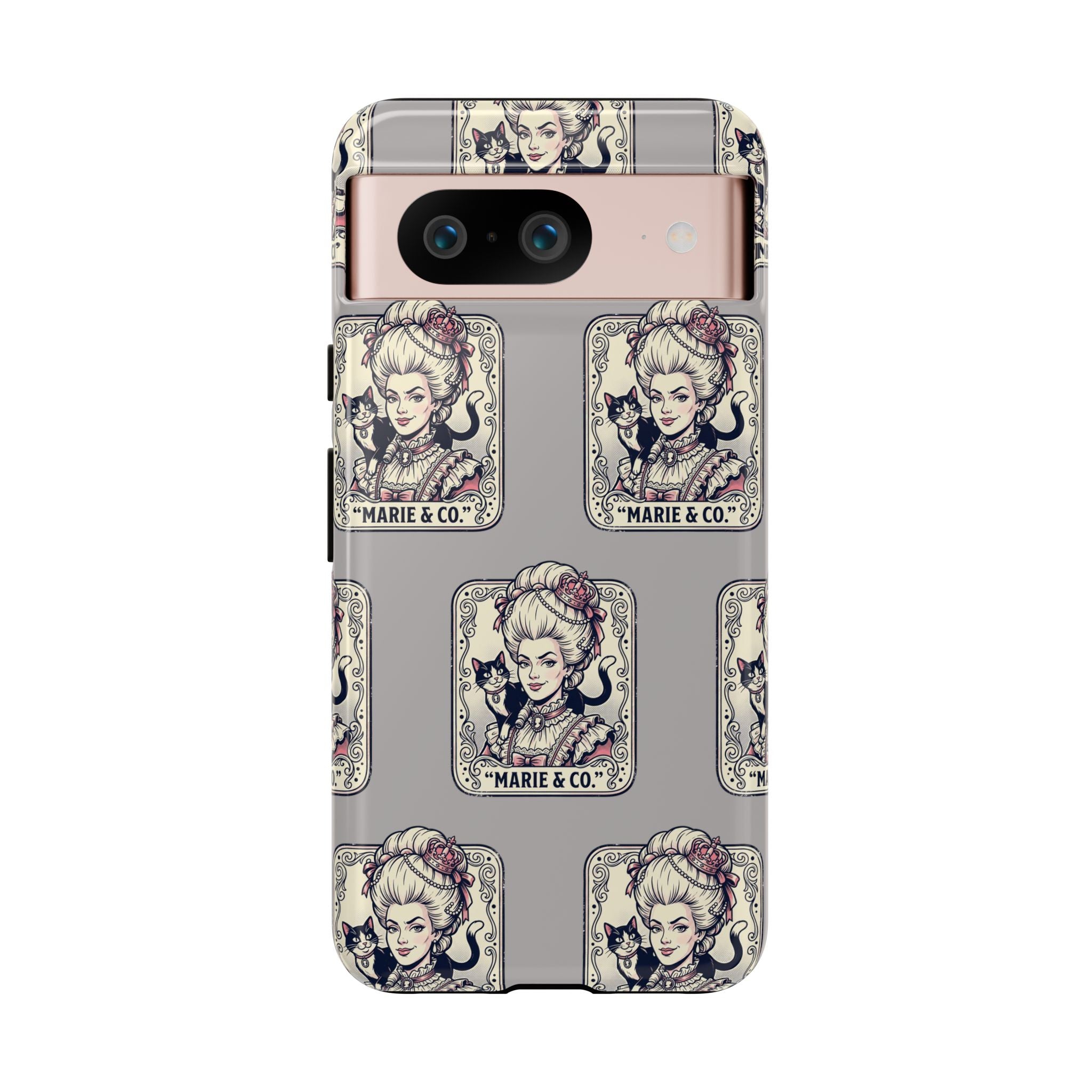 Marie Antoinette & Cat Pattern Tough Phone Case