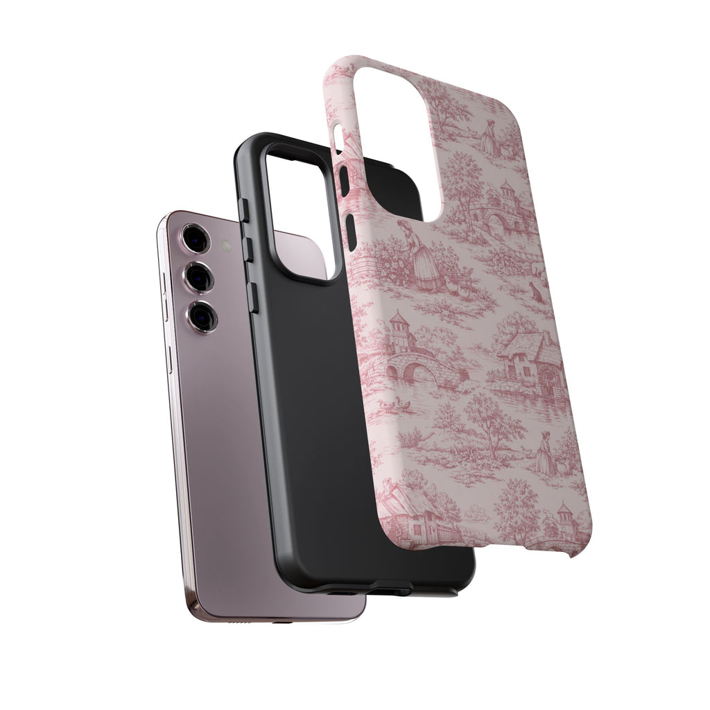 Le Hameau Pink Toile Phone Case — The Queen's Hamlet Pattern Tough Protective Case