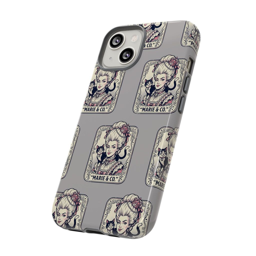 Marie Antoinette & Cat Pattern Tough Phone Case
