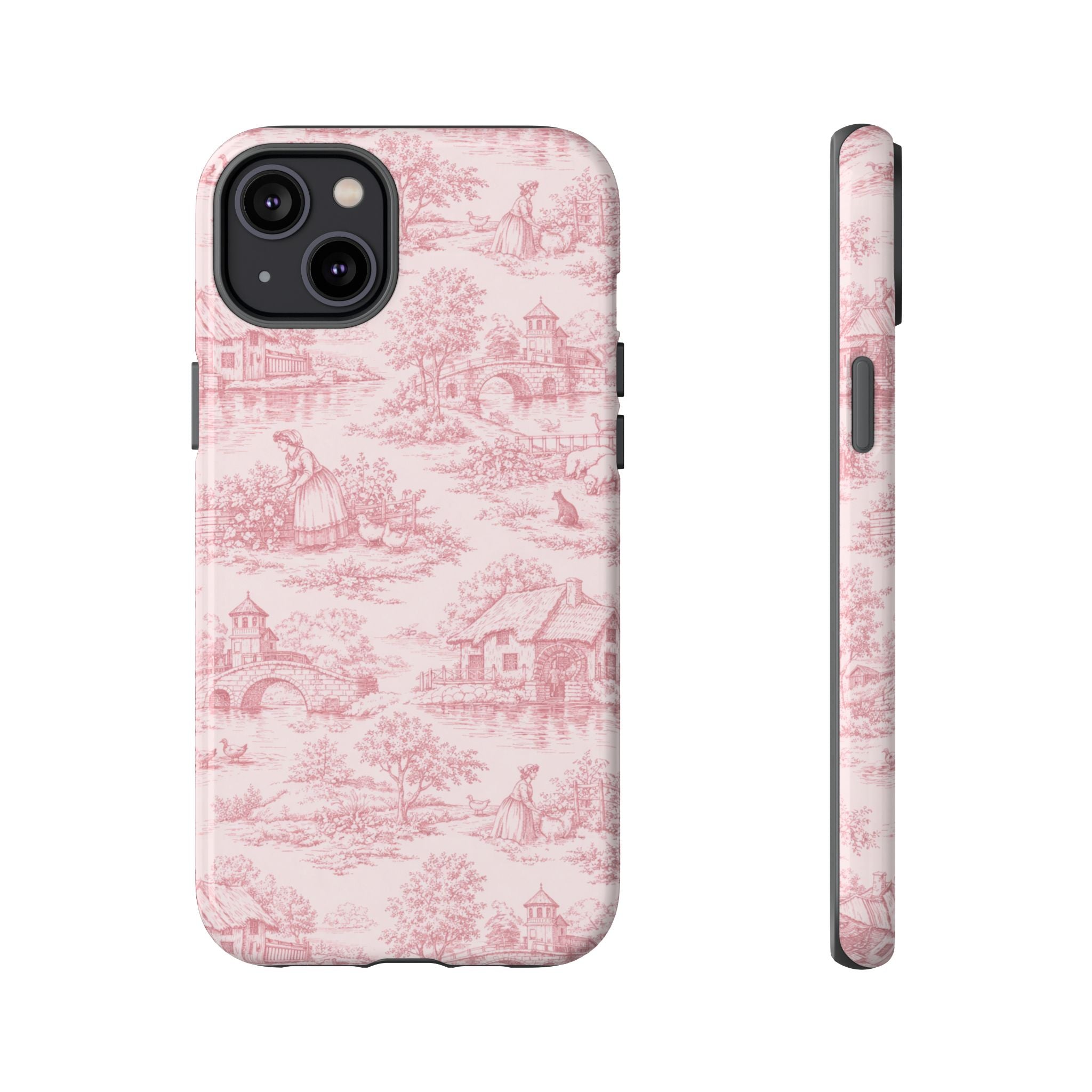 Le Hameau Pink Toile Phone Case — The Queen's Hamlet Pattern Tough Protective Case