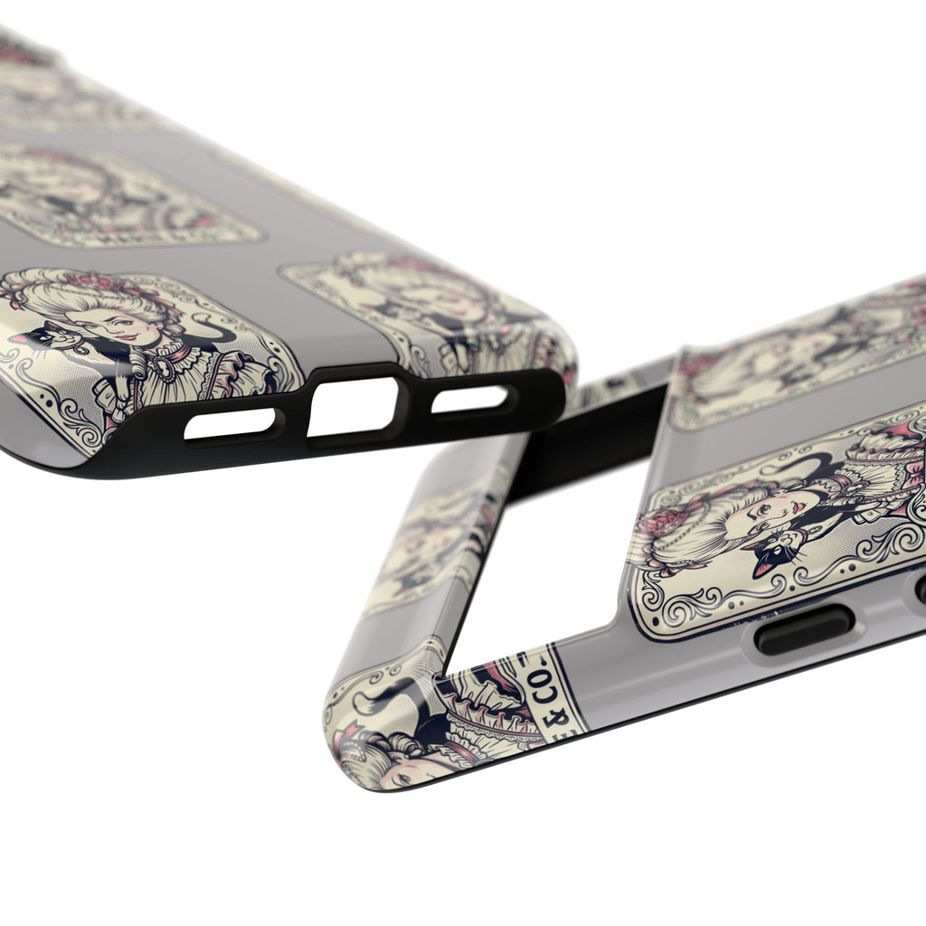 Marie Antoinette & Cat Pattern Tough Phone Case