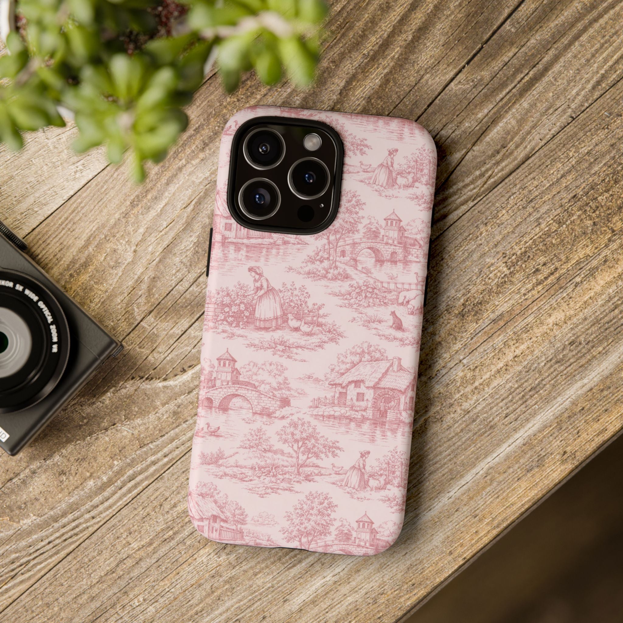 Le Hameau Pink Toile Phone Case — The Queen's Hamlet Pattern Tough Protective Case