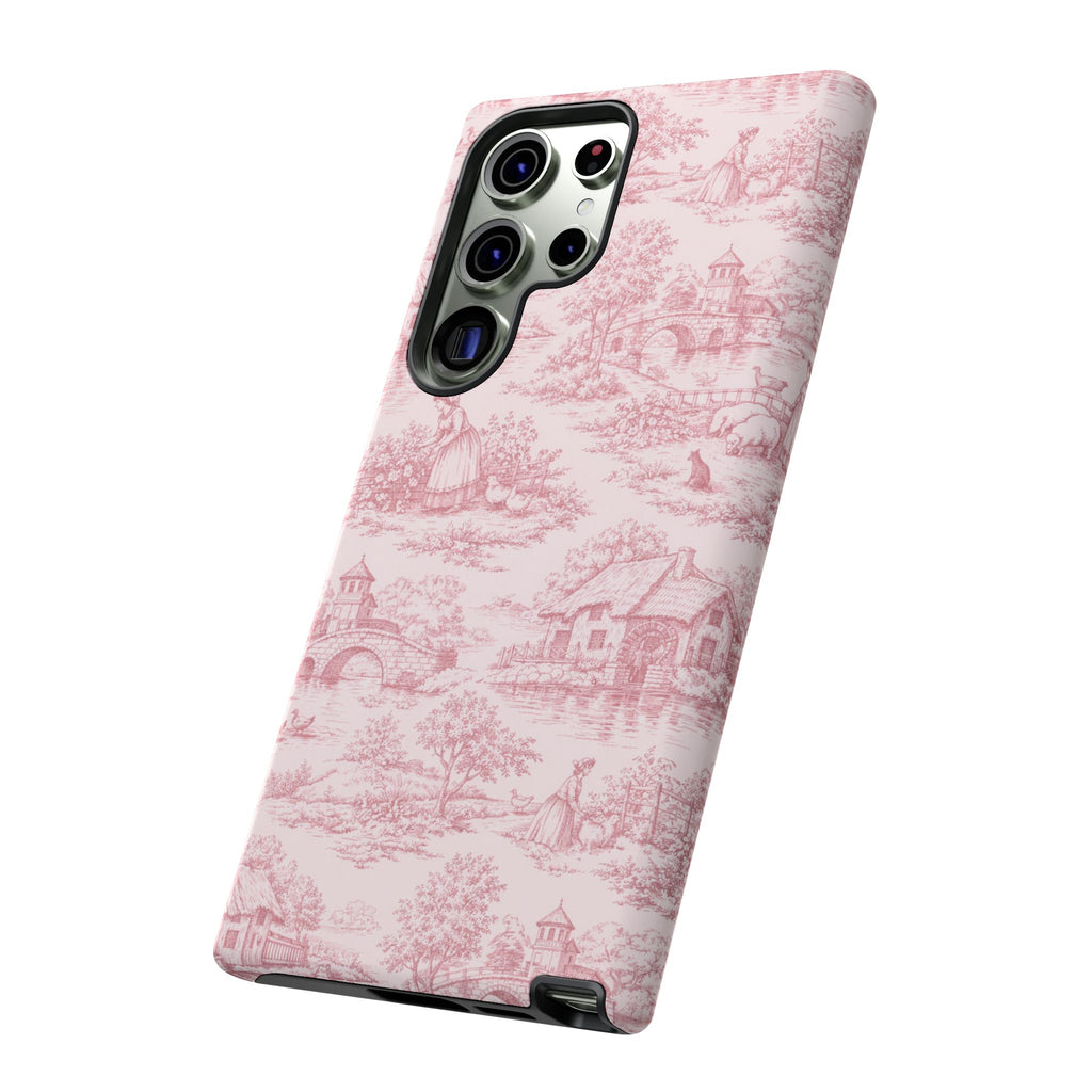 Le Hameau Pink Toile Phone Case — The Queen's Hamlet Pattern Tough Protective Case
