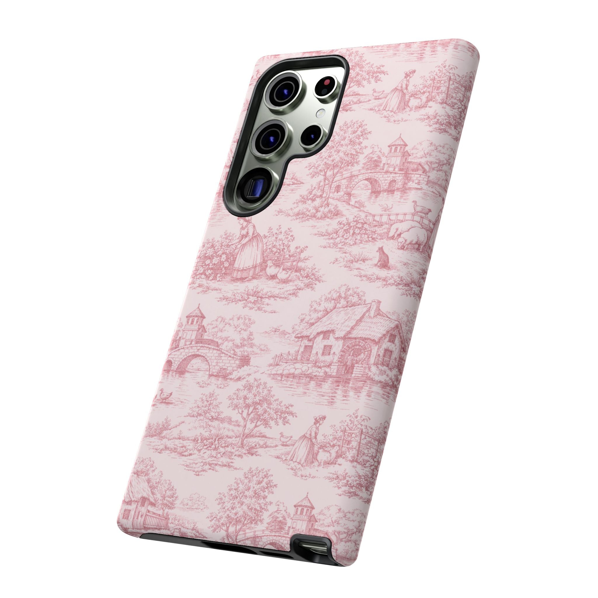 Le Hameau Pink Toile Phone Case — The Queen's Hamlet Pattern Tough Protective Case