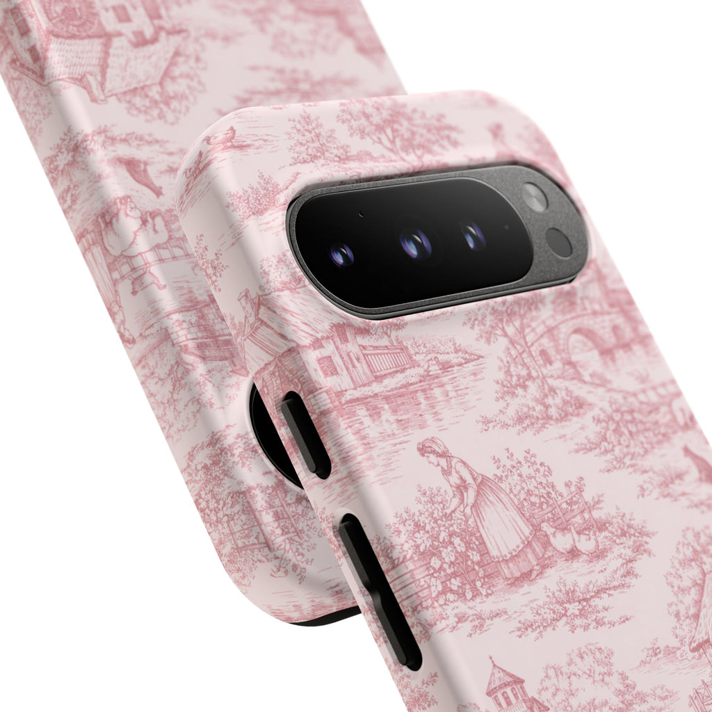 Le Hameau Pink Toile Phone Case — The Queen's Hamlet Pattern Tough Protective Case