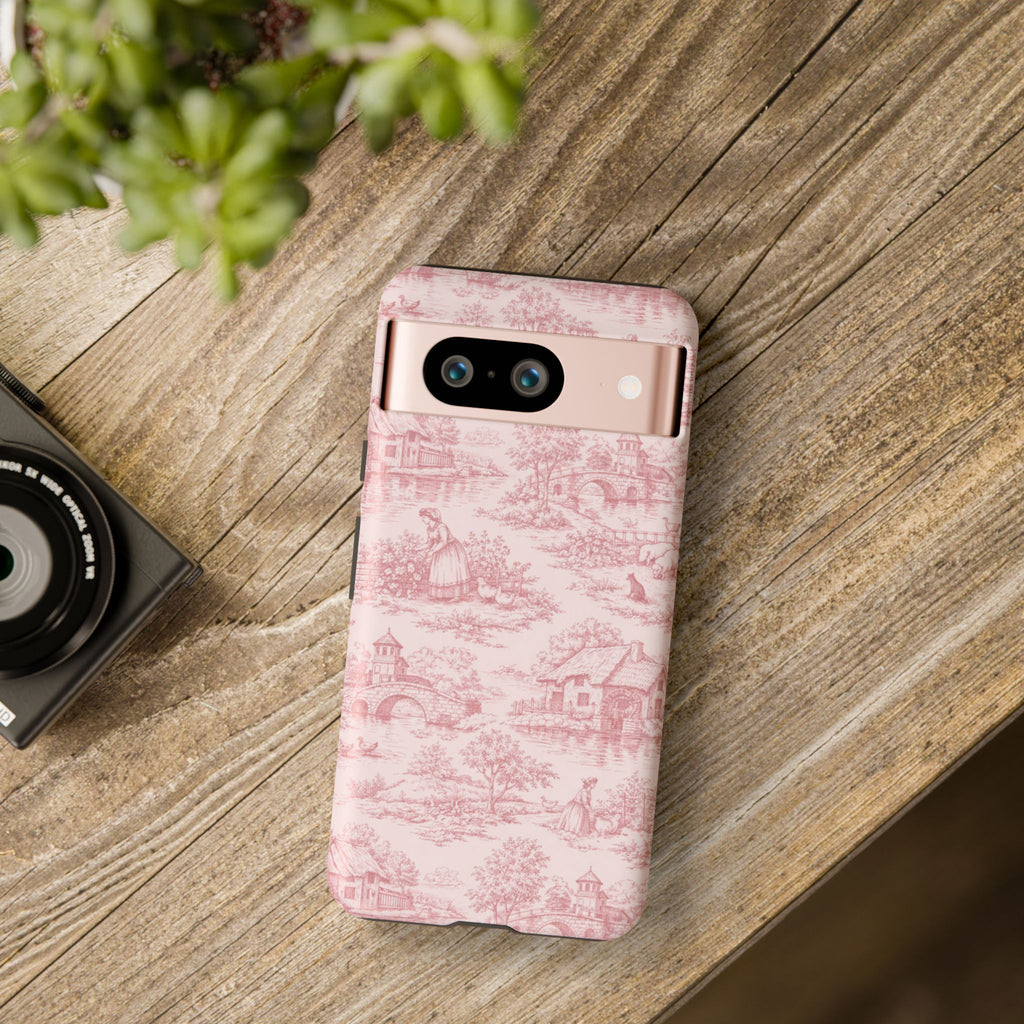 Le Hameau Pink Toile Phone Case — The Queen's Hamlet Pattern Tough Protective Case