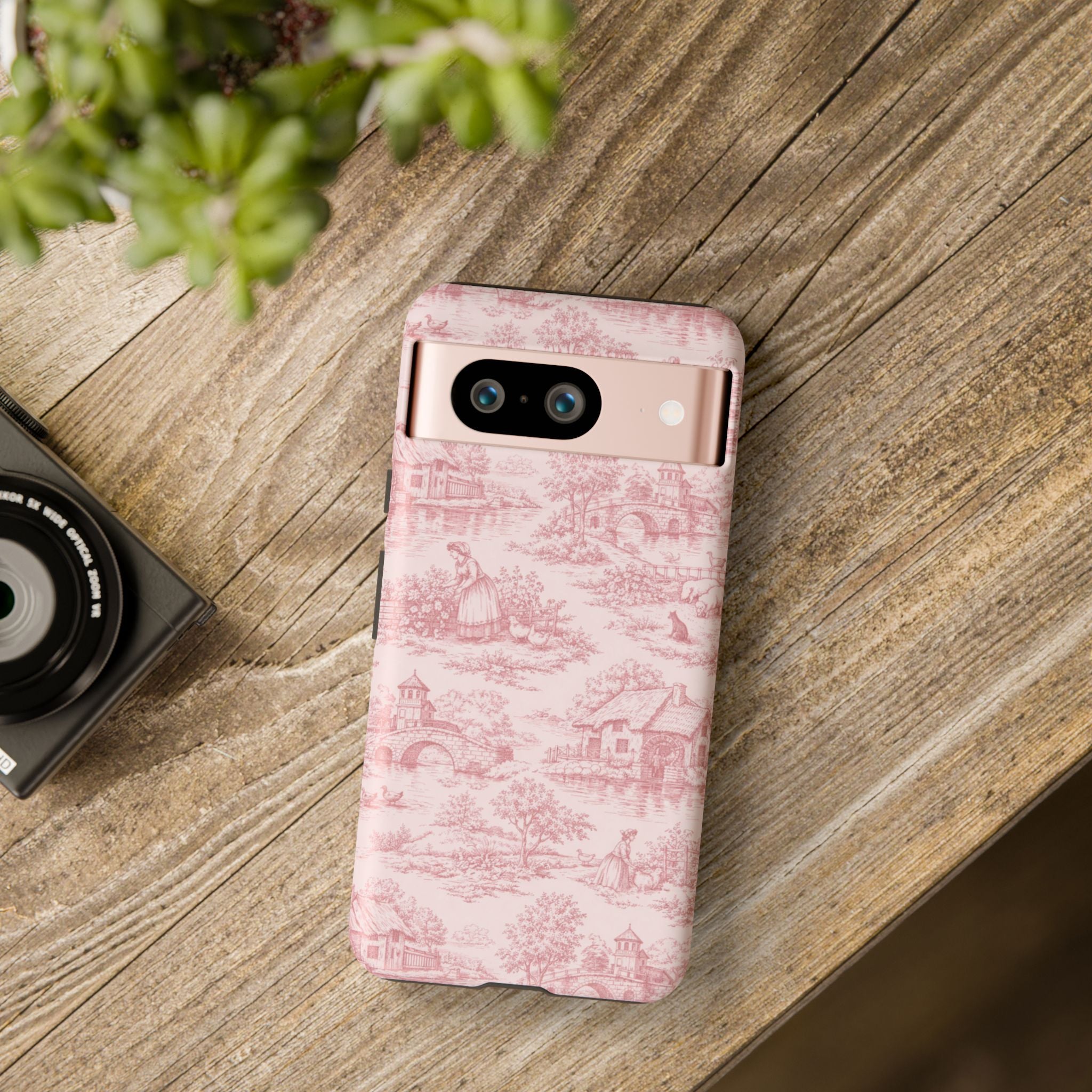 Le Hameau Pink Toile Phone Case — The Queen's Hamlet Pattern Tough Protective Case