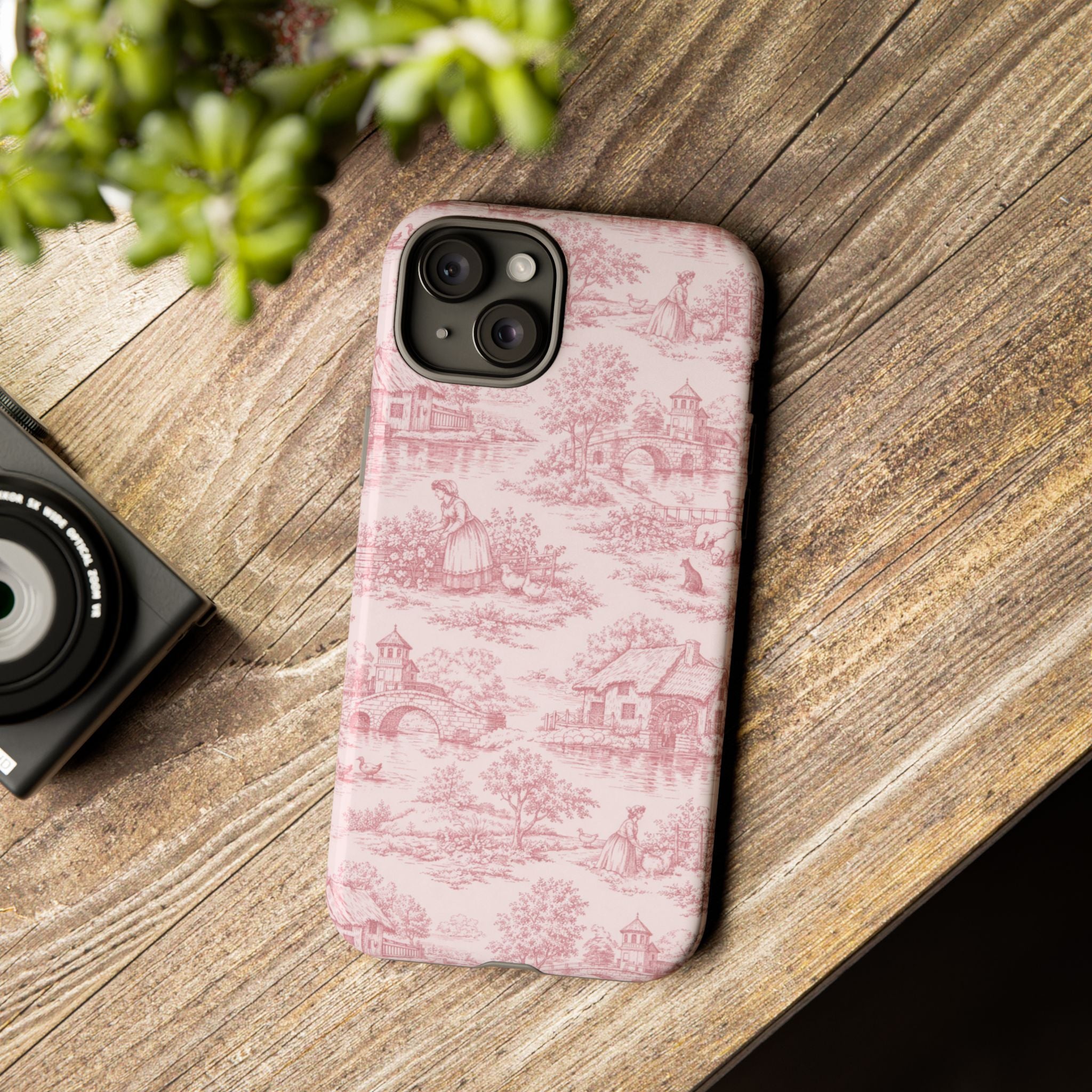 Le Hameau Pink Toile Phone Case — The Queen's Hamlet Pattern Tough Protective Case