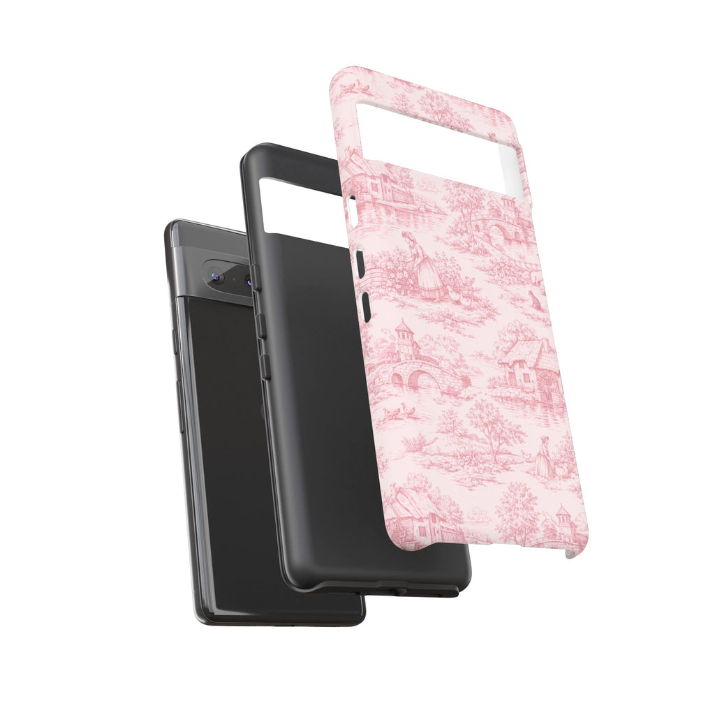 Le Hameau Pink Toile Phone Case — The Queen's Hamlet Pattern Tough Protective Case